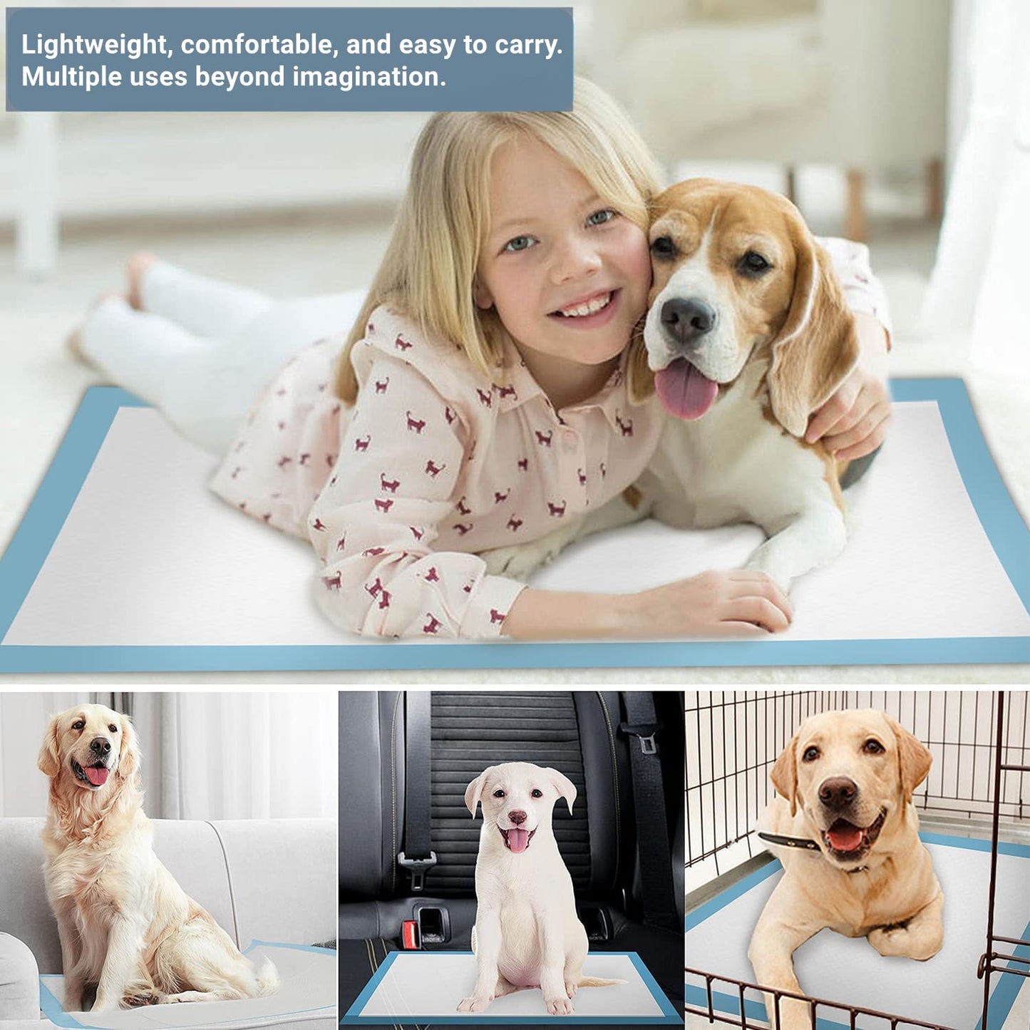 Dog Pee Pads Extra Large 31"x 35", X-Large Training Puppy Pee Pads Super Absorbent & Leak-Proof, XL Disposable Pet Piddle Pad and Potty Pads for Dogs, Puppies, Doggie (40 Count)