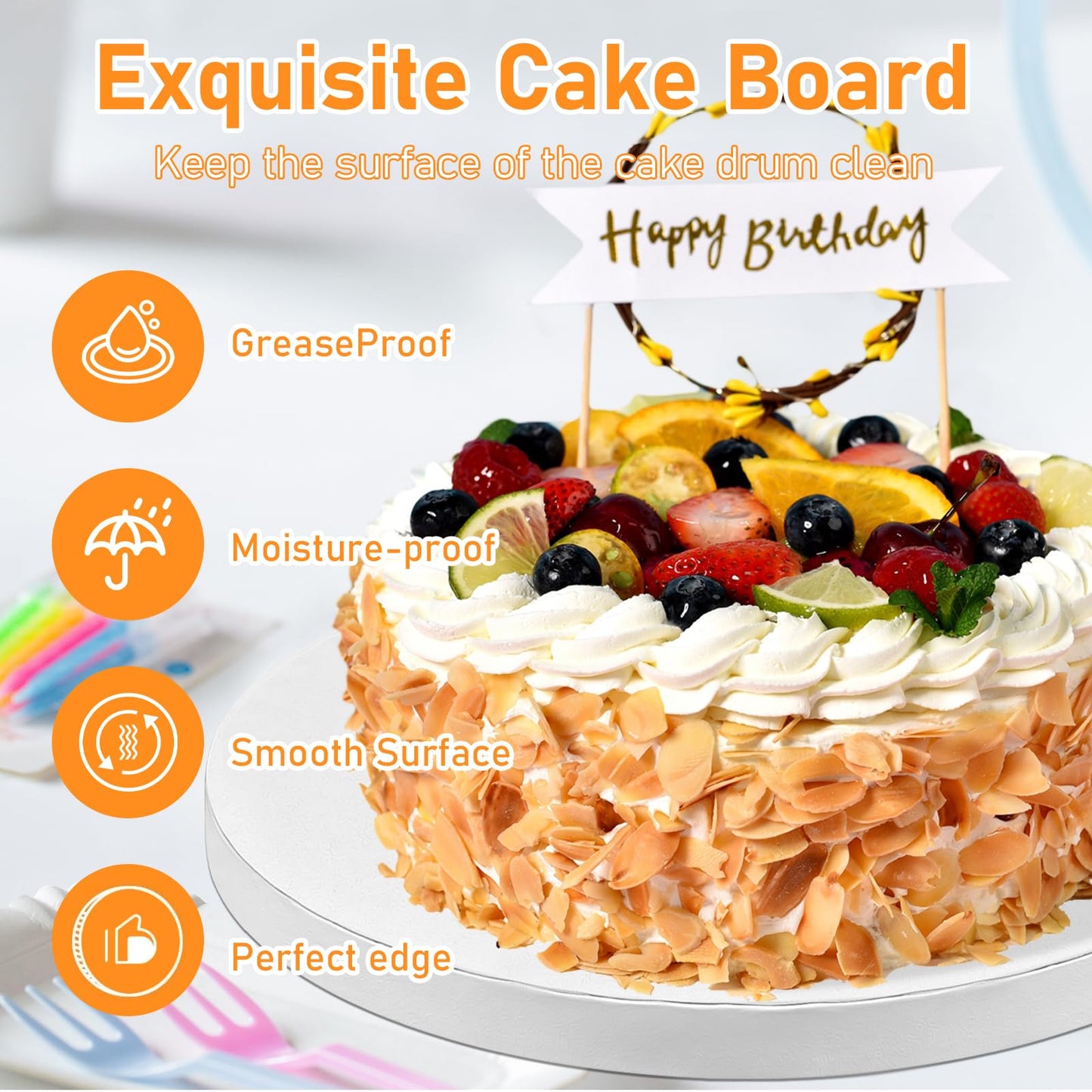 14 PCS Cake Drums 10 Inch, Cake Boards 10 Inch, 10 Inch Cake Drum, Cake Boards 10 Inch Round, Cake Drum 10 Inch Round, 1/2" Thick Cardboard, Sturdy Cake Base, Food Grade Cake Rounds, Base para Pastel