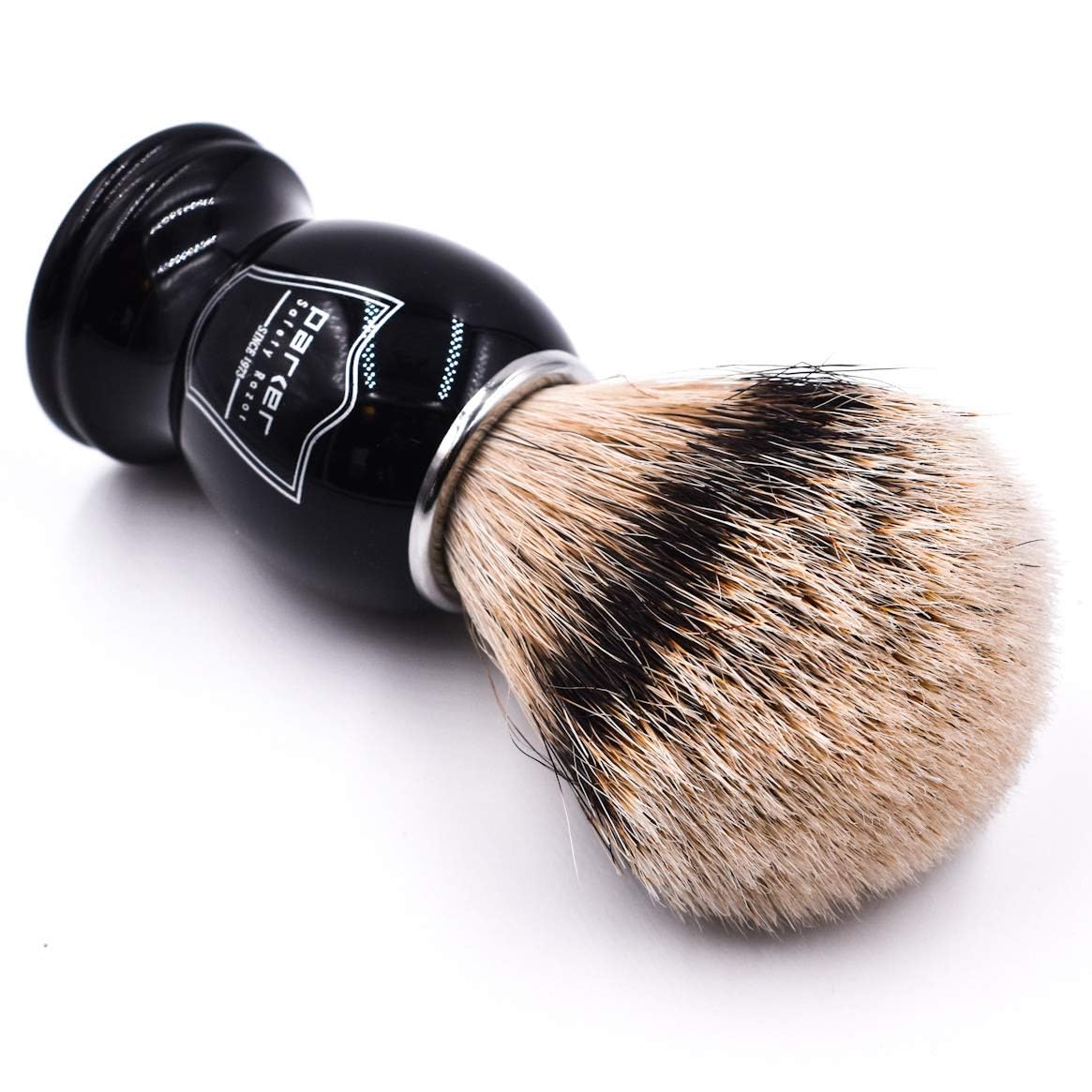 Parker Silvertip Badger Shaving Brush with Resin Handle & Resin Stand | 22mm Soft Knot for Rich Lather | Handcrafted Brush for Shave Cream or Soap | Premium Wet Shaving Accessory | Iconic Brand