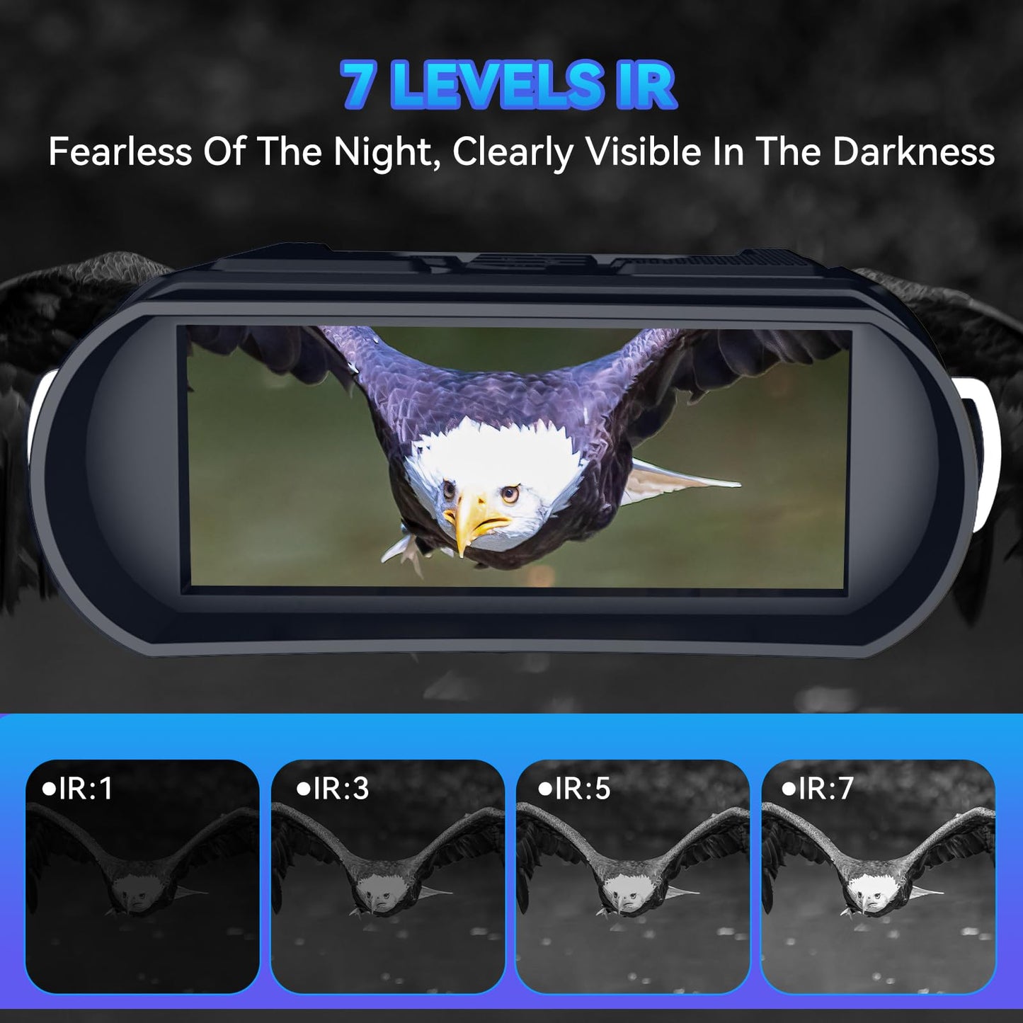 Night Vision Goggles Night Vision Binoculars with 5000mAh Rechargeable Battery, 32GB Card, 3" Screen for Camping Hunting & Security for Men Husband、Dad、Him