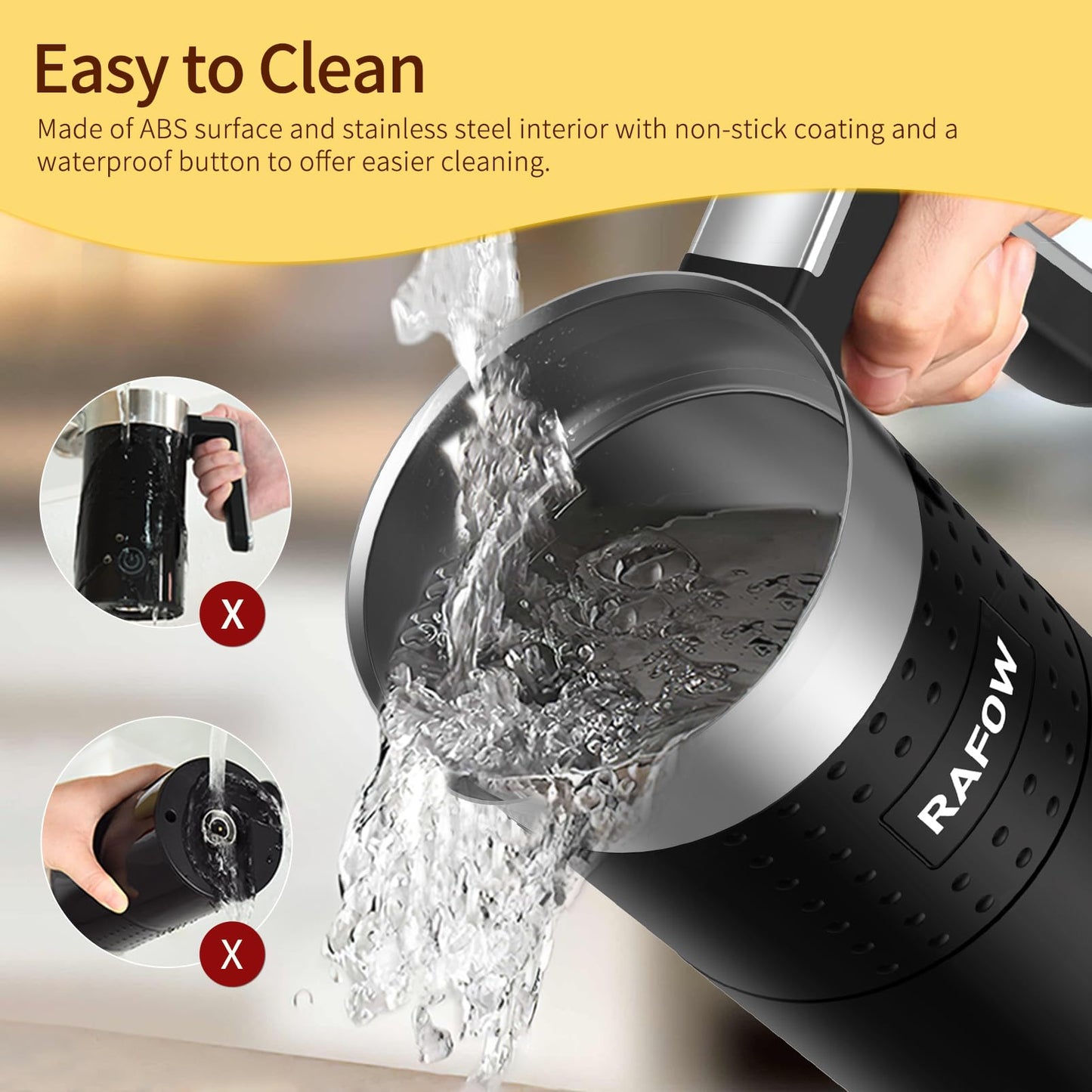 4 in 1 Milk Frother: Electric Milk Foamer with Cold & Hot Froth for Latte Cappuccino - Automatic Coffee Foam Maker 350 ml/10 oz Instant Milk Chocolate Steamer Heater