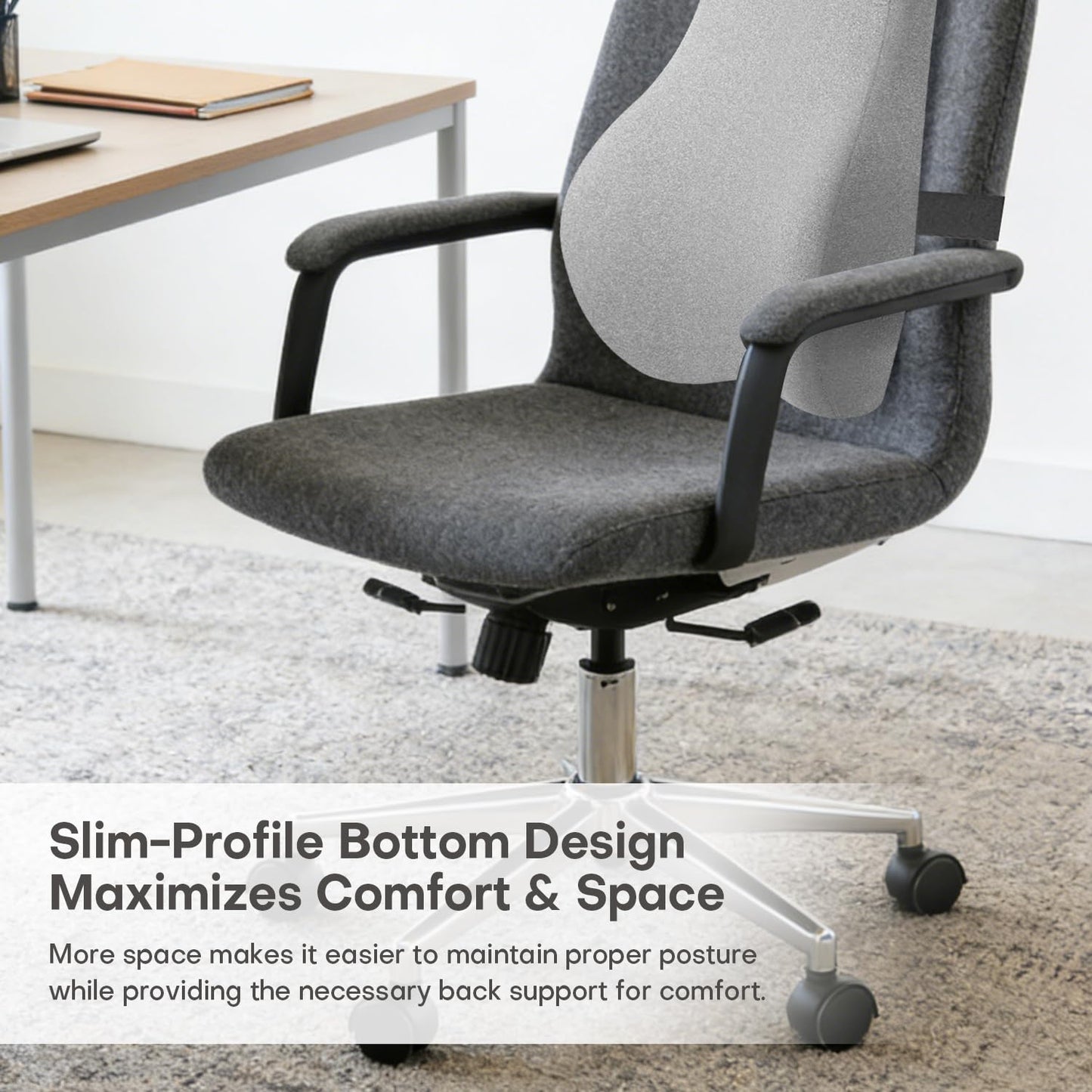 24'' Tall Back Support Pillow Fully Support Entire Back and Shoulder for Pain Relief and Comfort, Memory Foam Back Cushion for Back Rest, Ideal for Executive Office Chair, Computer & Gaming Chair
