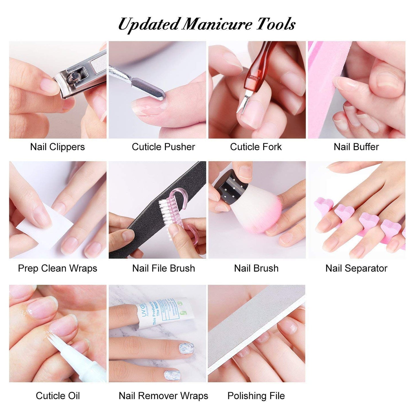 Vishine Gel Nail Polish Starter Kit - 48W LED Lamp 6 Color & Base Top Coat Set, Manicure Tools Popular Nail Art Designs #05