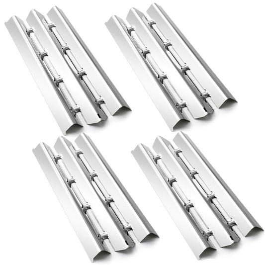 Criditpid 13 3/4" x 5 7/8" Stainless Steel BBQ Heat Shield Plate Replacement Parts for Broil King Signet, Monarch and Sovereign Gas Grills Model, Barbecue Burner Cover, Heat Tent, Flame Tamer, 4 Pack.