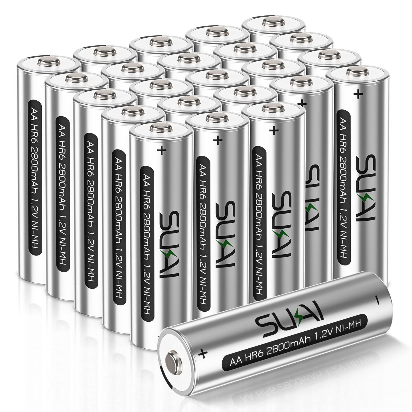 24 Pack AA Rechargeable Batteries 1.2V - 1200 Cycle Long-Lasting Batteries for Household/Office Devices, Works with Wireless Mice & Game Controllers