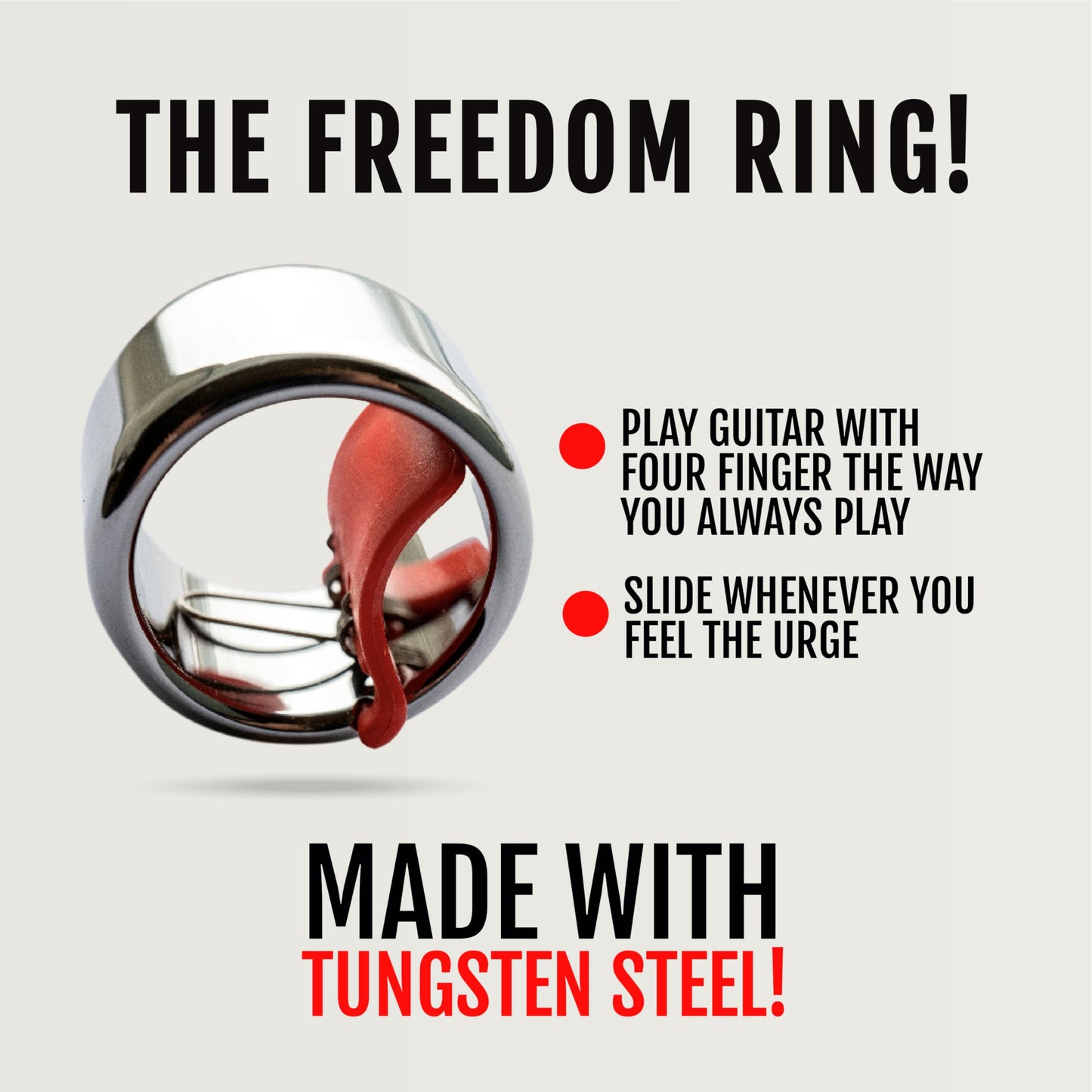 Black Mountain Slide Guitar Rings - Made From Tungsten Steel. Acoustic Guitar Slide, Electric Guitar Slide, Bass, Ukulele, and More. Almost as Hard as Diamond, Smooth Surface Finish, New Invention.