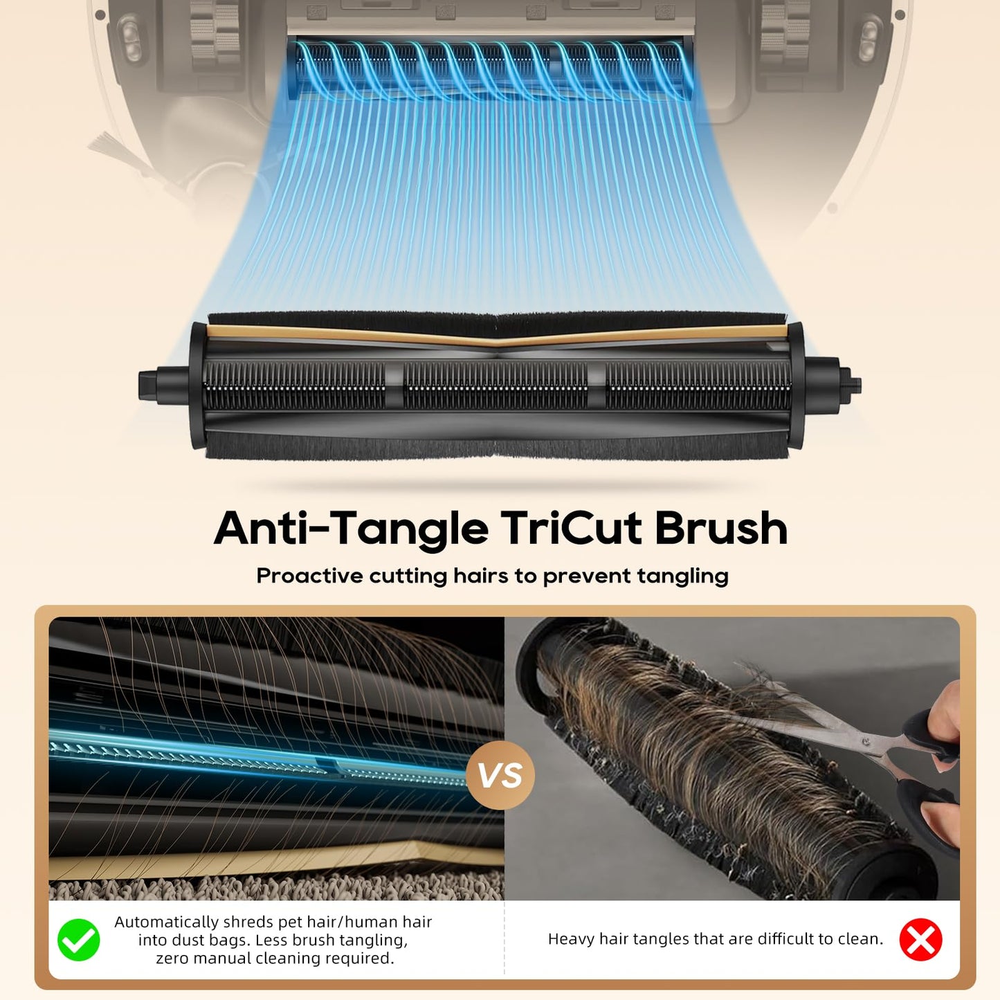 TriCut Brush Accessories Compatible with Dreame X40 Ultra/X30 Ultra/L30 Ultra/L40 Ultra/X40 Master Robot Vacuum, Upgraded Tricut Roller Brush for MOVA P10 Pro/MOVA P10 Pro Ultra Accessories 13 Pcs