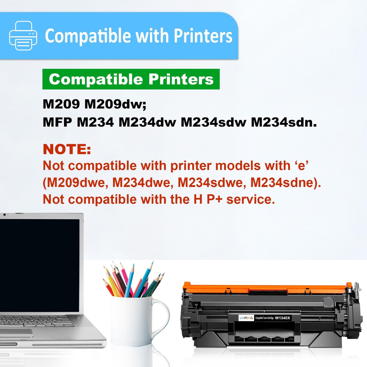 134X Black Toner Cartridge [with CHIP] Replacement for H P 134X W1340X 134A W1340A Compatible for Laserjet M209 M209dw MFP M234 M234dw M234sdw M234sdn Printers W1340X (Black x 1)