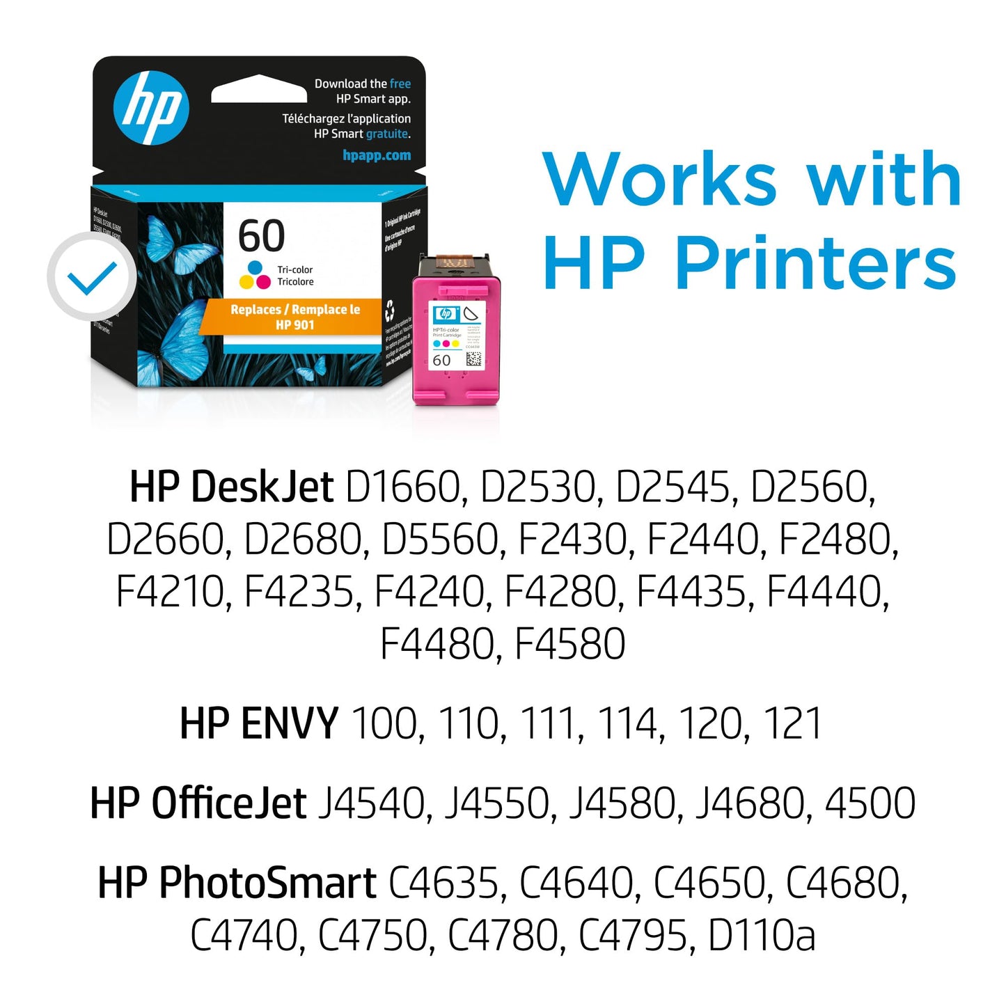 HP 60 (CC643WN) Tri-color Original Cartridge