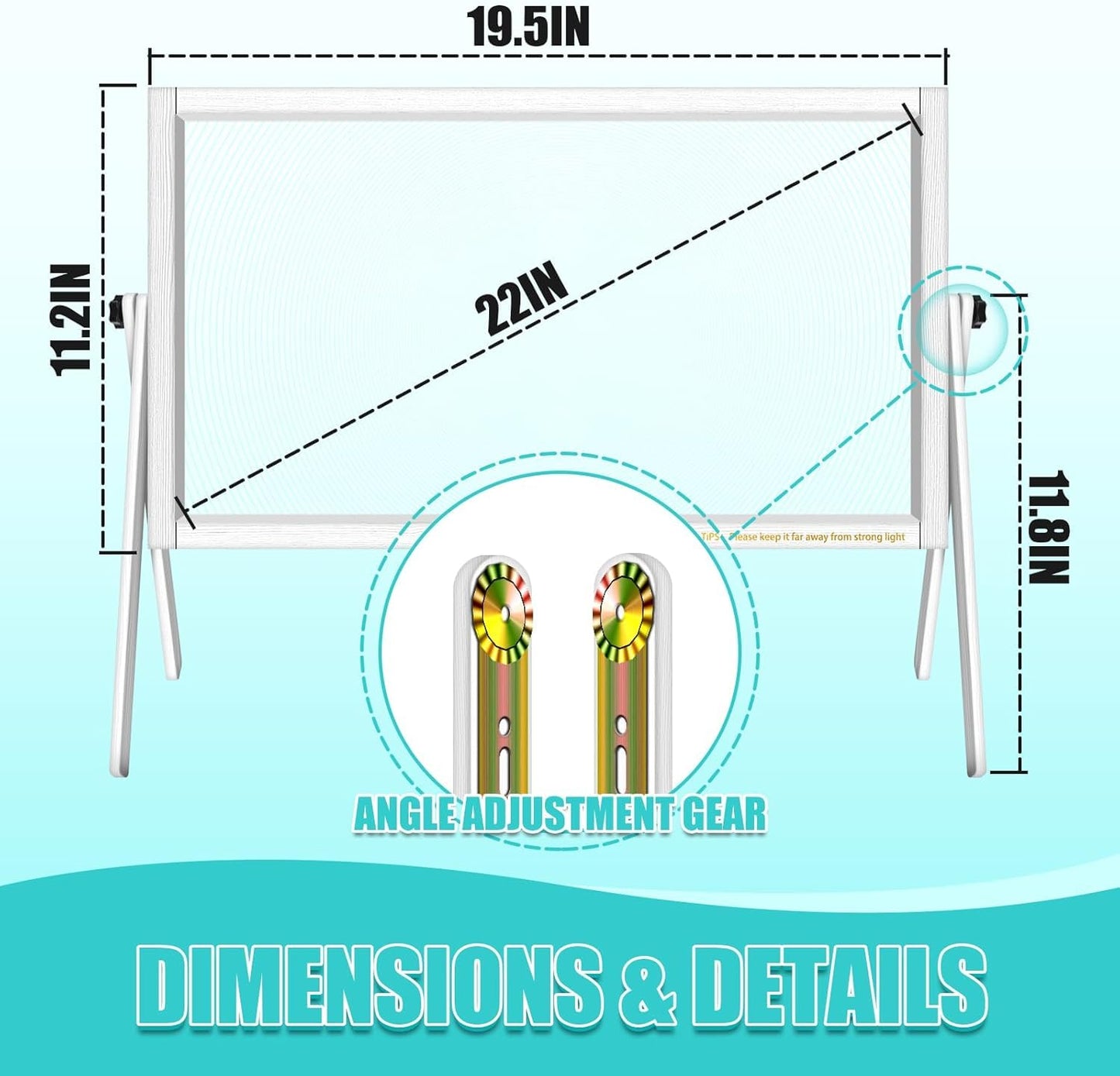 22" Desktop Magnifying Glass Laptop Magnifier, Computer Screen Magnifier, Foldable Laptop Screen Magnifying Adjustable Angle for Seniors Reading, Office, Close Work, Movie