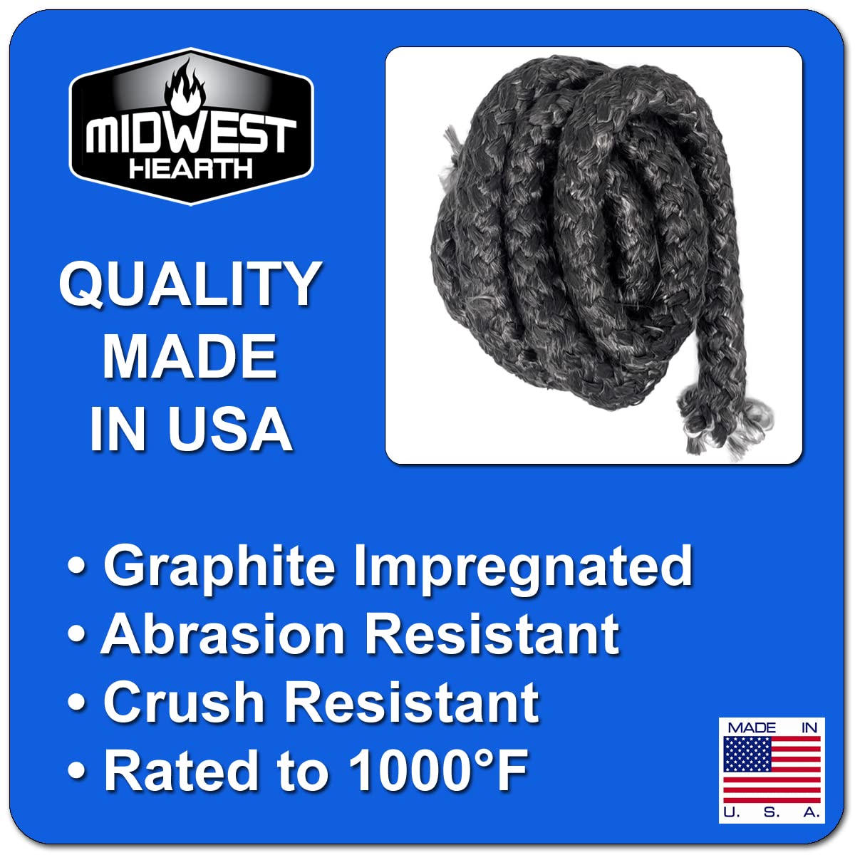 Midwest Hearth 4322 Gasket Kit for Defiant 1910 and 1945 Stoves by Vermont Castings (Made in USA)