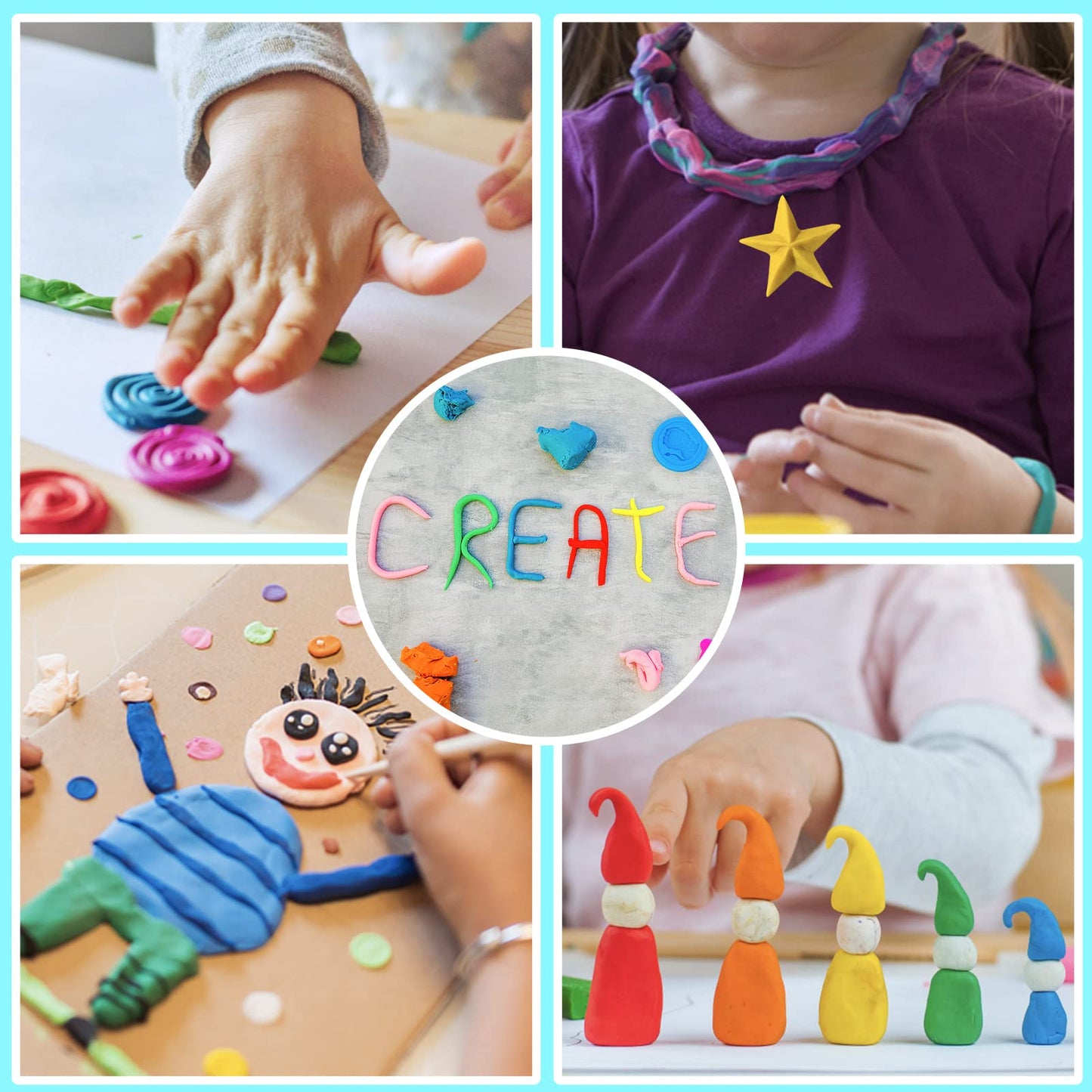 Air Dry Clay 42 Colors, Modeling Clay for Kids, DIY Molding Magic Clay for with Tools, Soft & Ultra Light, Toys Gifts for Age 3 4 5 6 7 8+ Years Old Boys Girls Kids