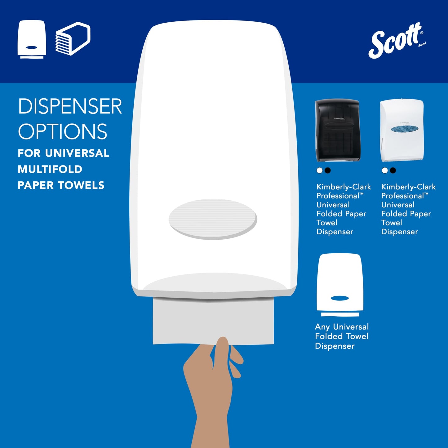 Scott Professional Universal Multifold Paper Towels, Bulk (03650), Absorbency Pockets, 9.2"x9.4", Compressed, Compact (250 Sheets/Pack, 12 Packs/Case, 3,000 Sheet Total)
