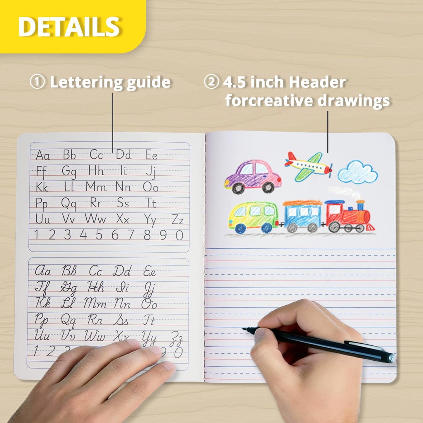 ONAVIA Primary Journal Composition Notebook, Grades K–2, 100 Sheets, 12 Pack, 9-3/4”x7-1/2”, Writing and Drawing Notebook for Kids, Cornflower Blue