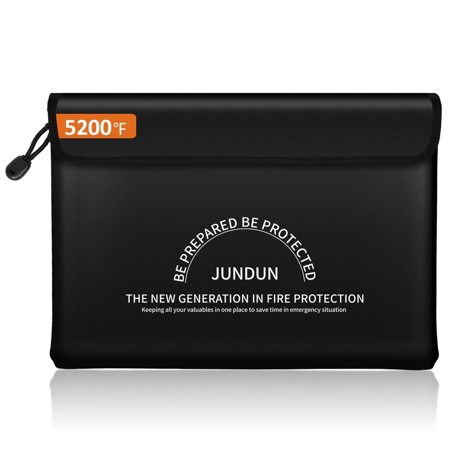 JUNDUN Fireproof Document Bag with 5200℉ Heat Insulated,Legal Size Waterproof and Fireproof Money Bag,8 Layers Thickened Fire Rated Document Safe Bag Pouch with Zipper for Legal Documents