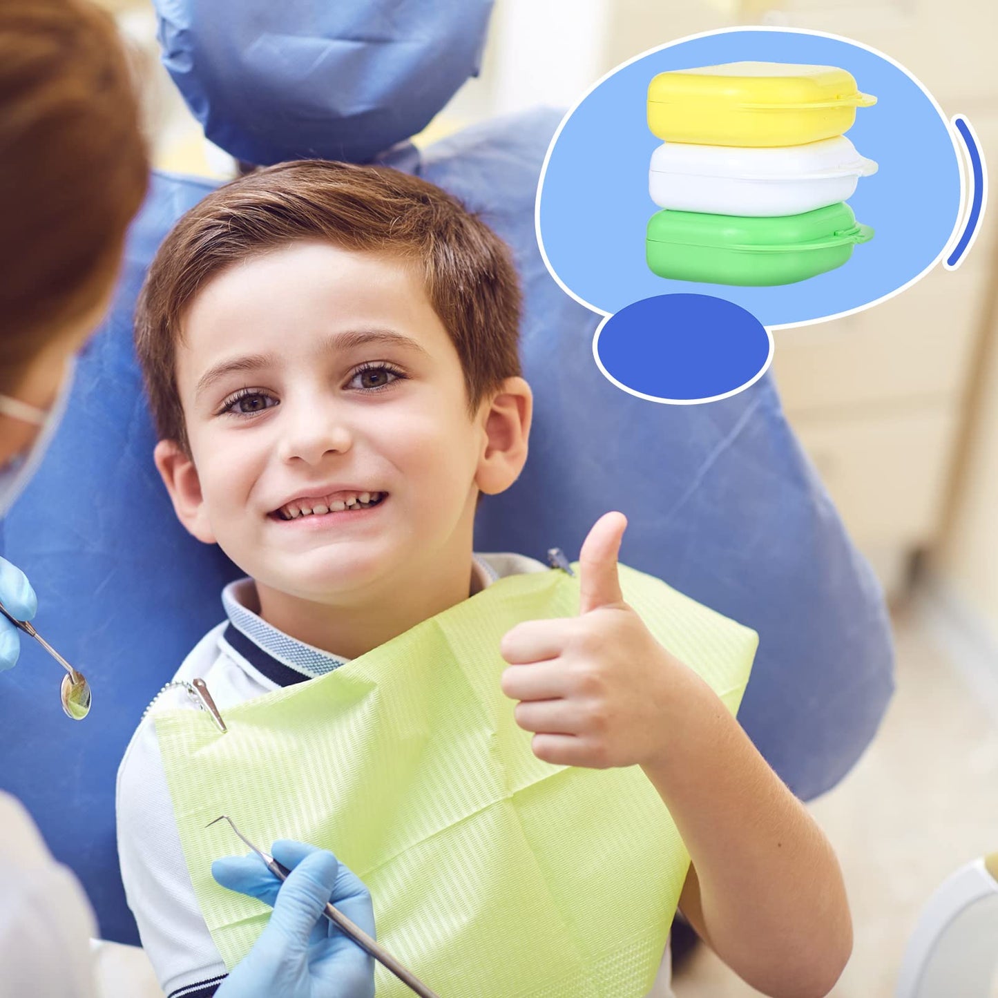 64 Pcs Retainer Case with Vent Holes Mouth Guard Container Case Dental Storage Container Multicolor Dental Retainer Box for Office Travel Household, 9 Colors