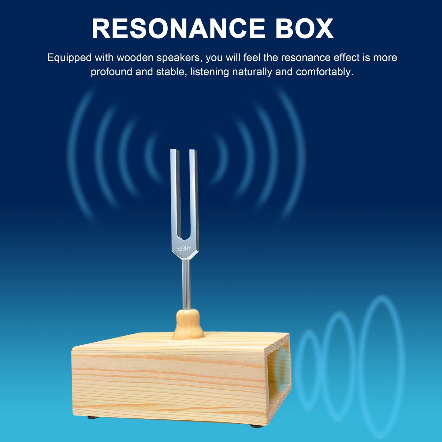 Lrowvenu 528 Hz Tuning Fork with Resonance Box, Aluminum Alloy, Wooden Speaker, Ideal for Sound Healing, SPA Aromatherapy, Tuning Fork Resonance Teaching, Hearing Tests, Meditation etc.