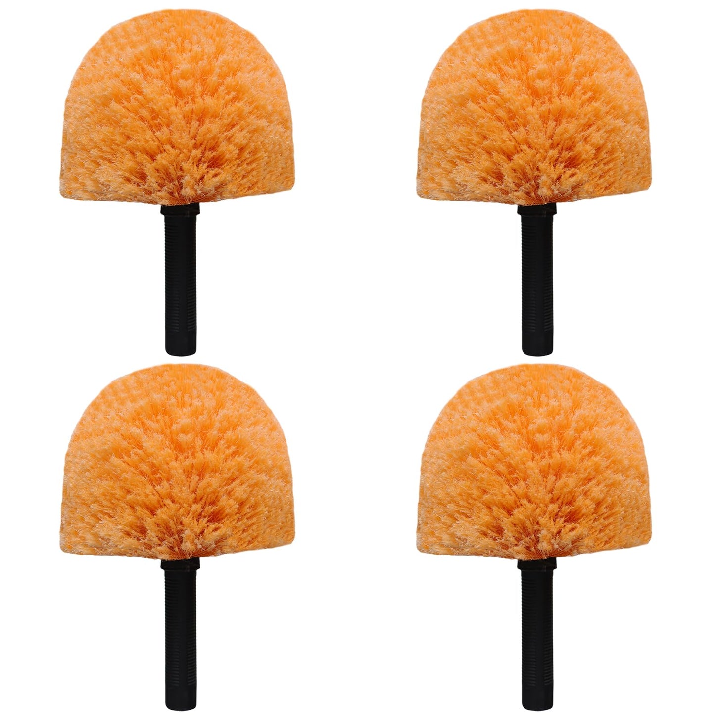 Twist-On Cobweb Duster Head Brush // Spider Web Brush for Outdoor & Indoor Web Cleaning // Fits Standard Acme Threaded Poles // Brush Head Only-Orange (4)