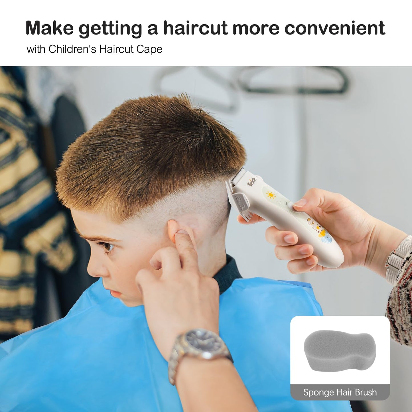 Bimirth Baby Hair Clipper - Hair Trimmer for Kids and Toddlers - Waterproof, Rechargeable, Cordless Hair Cutting Machine for Children (with Bag)