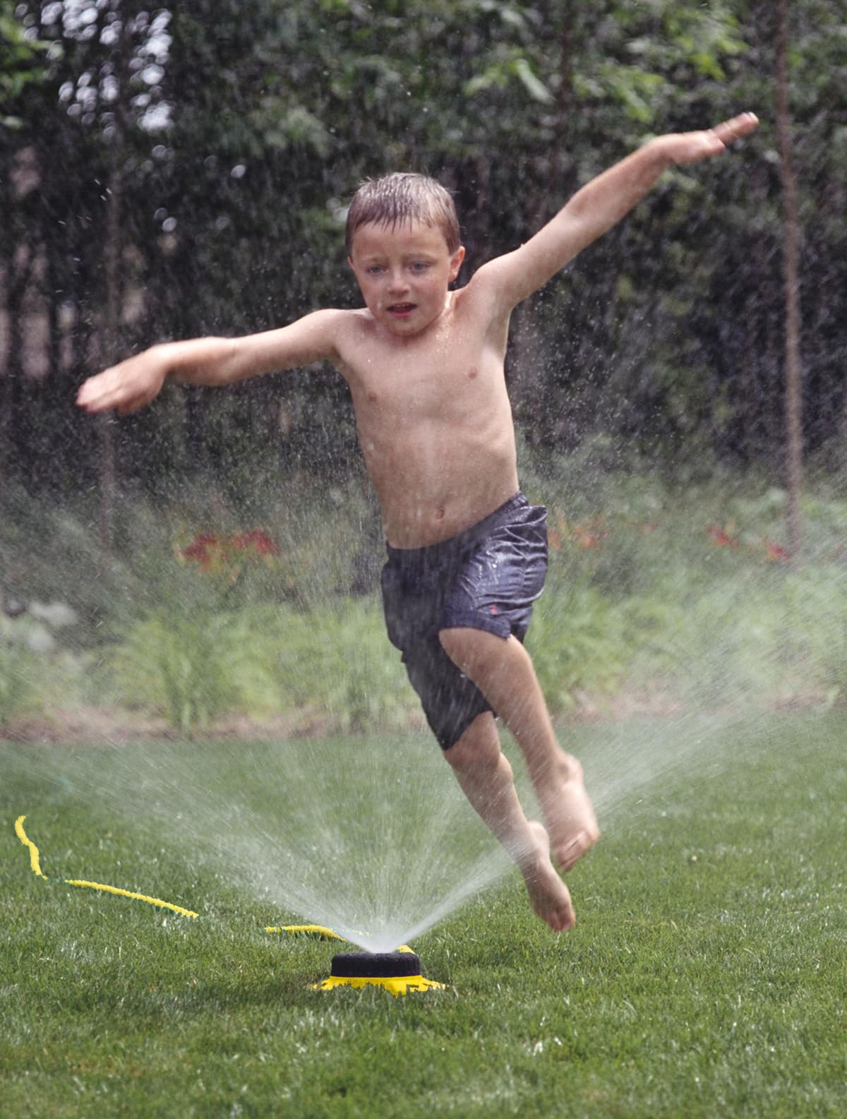 Dramm 15025 Colorstorm 9-Pattern Turret Sprinkler with Heavy-Duty Metal Base, Blue