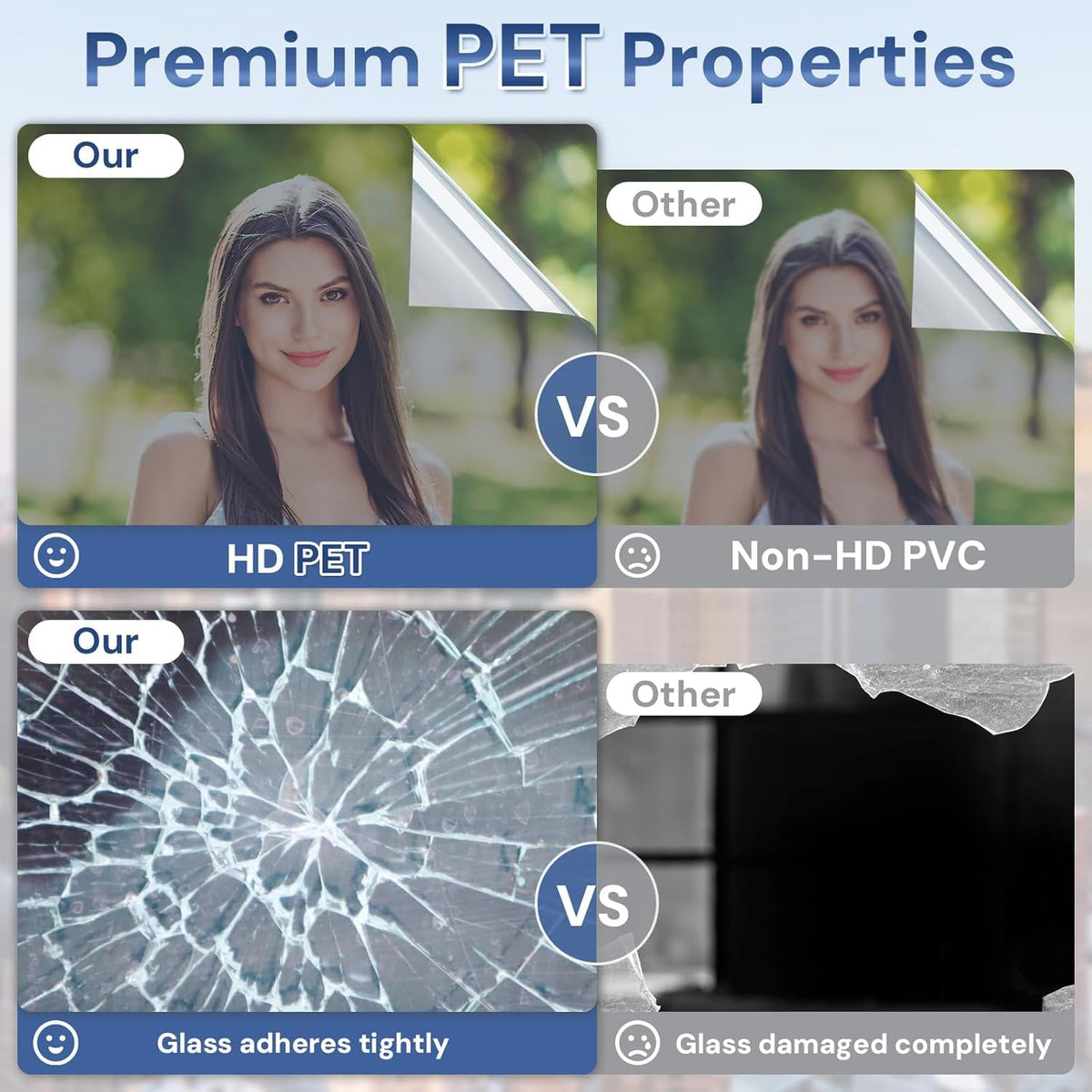 rabbitgoo One Way Window Films for Privacy House Window Tint Film Home, Pellicule Intimité Pour Fenêtre, Reflective for Sun Blocking Heat Blocking, Daytime See Out not in, Silver, 60x200cm