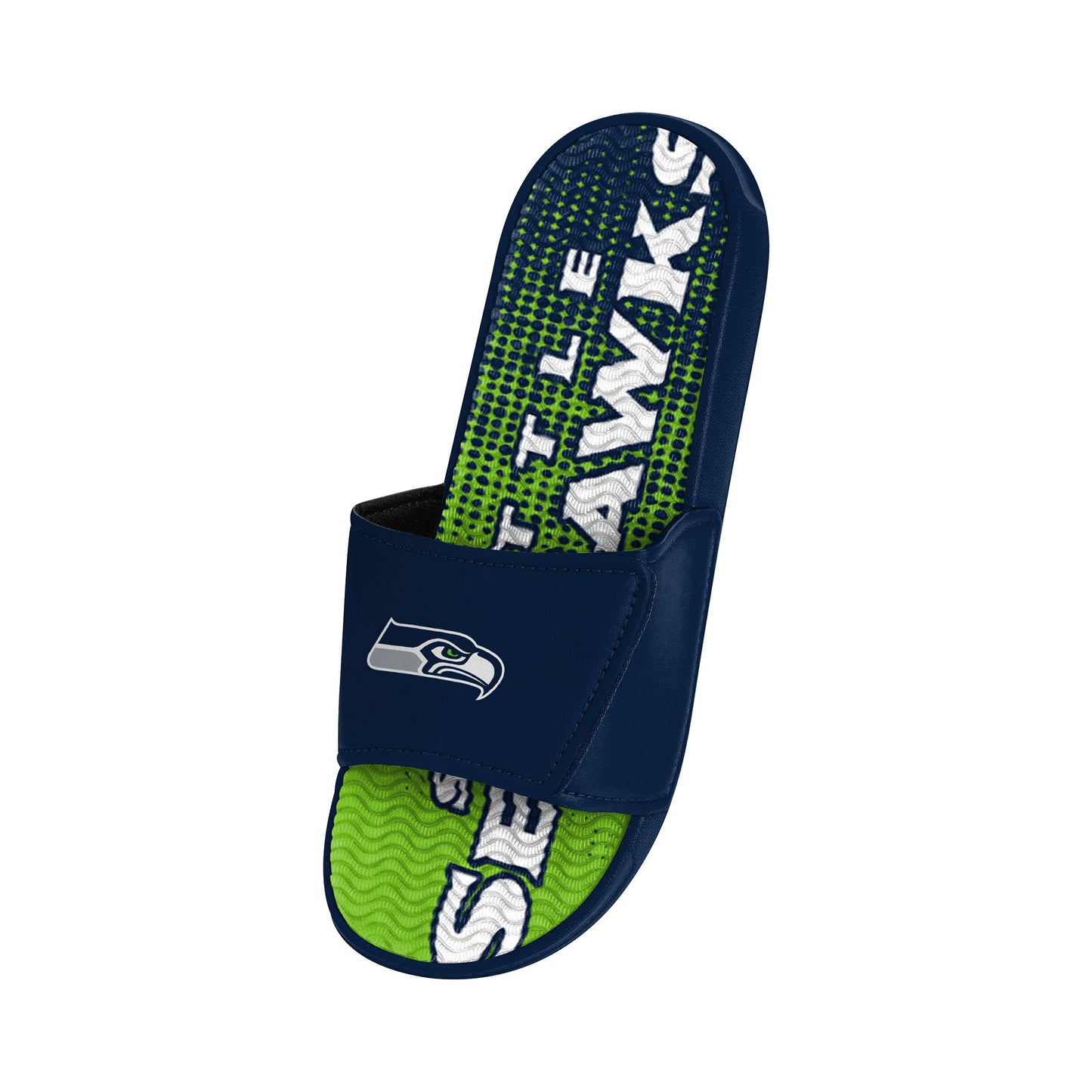 Seattle Seahawks NFL Mens Gradient Wordmark Gel Slide - L