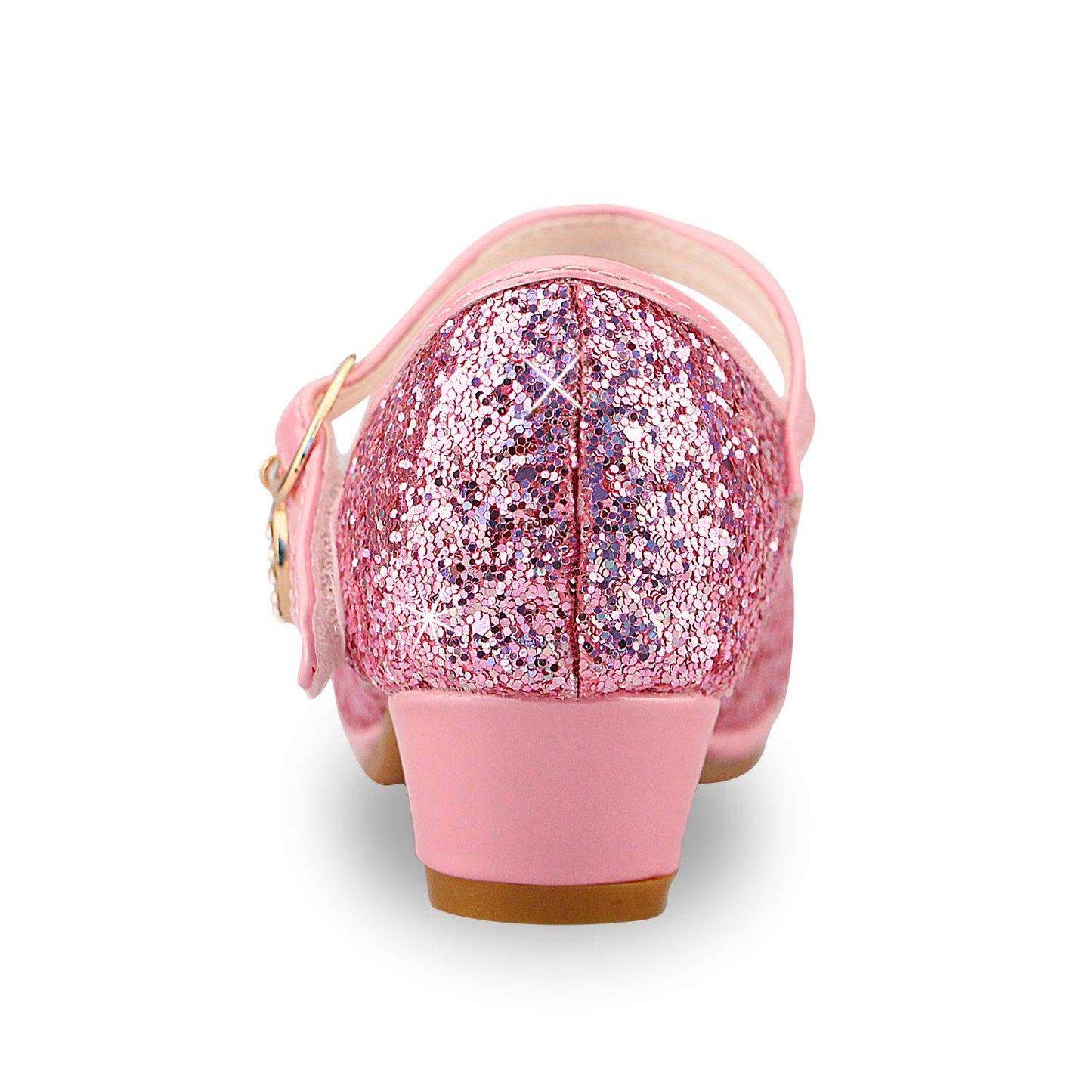 Girls Sequin Shoes Princess High Heel Shoes Kids Party Pumps Size 10 Toddler,Pink