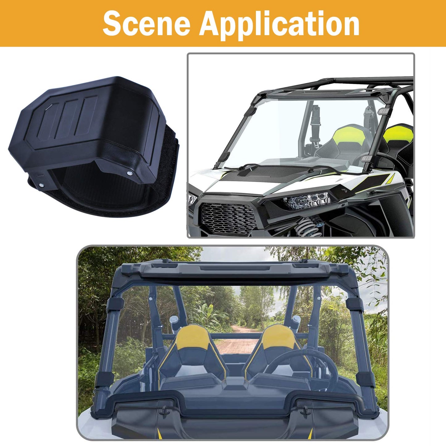 UTV Windshield Clamps kit, Front Windshield Adjustable Mount Clamps Straps Kit Comparible with Polaris Ranger RZR, Can Am Commander Defender X3 Maverick, Pioneer...