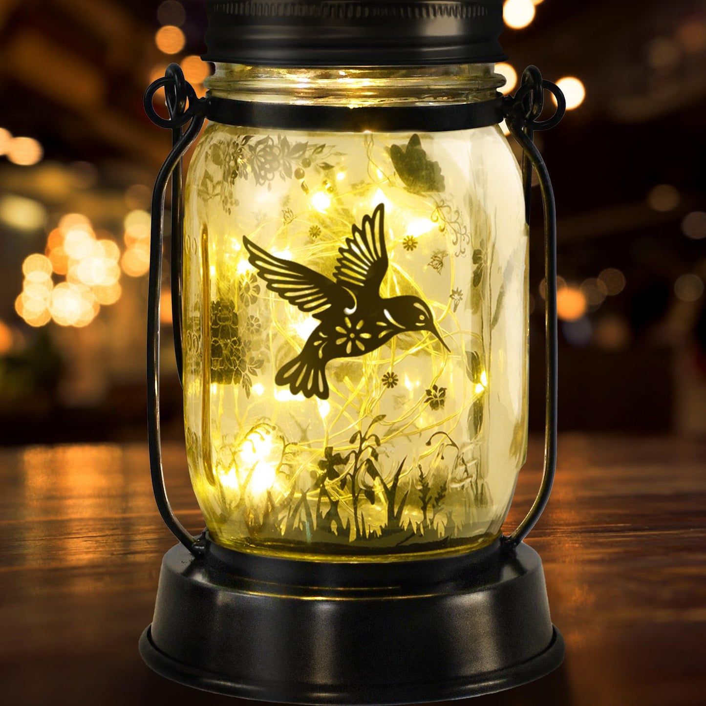 Mom Gifts for Mothers Day Hummingbird Solar Lantern Birthday Gifts for Women, Men, Mom, Christmas Decorations Mothers Day Gifts, Solar Lights Outdoor Christmas Decor Hanging Garden Decor Waterproof