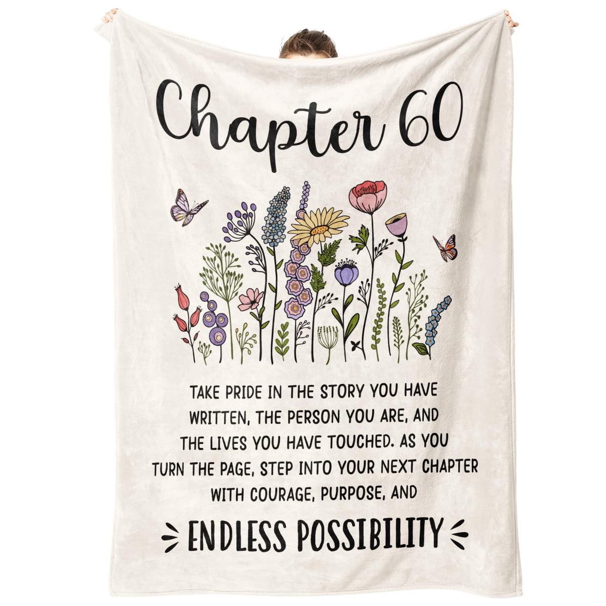 Afterprints 60th Birthday Gifts for Women, Chapter 60 Birthday Blanket, 60 Year Old Bday Gift for Woman, Friend, Sister, Mom, 1966, 60th Birthday Decorations, Turning 60 Throw Blankets 50'' x 60''