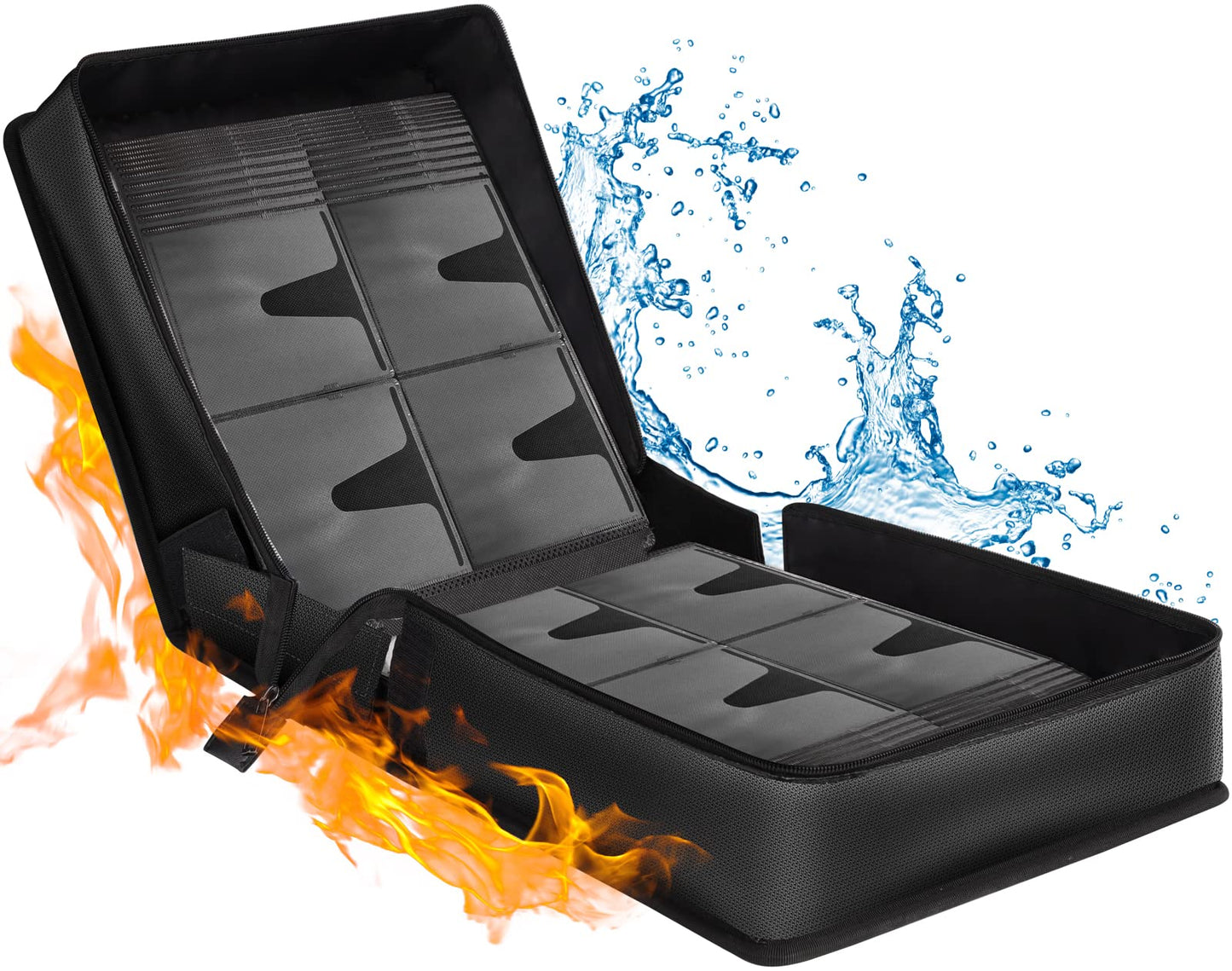ENGPOW Fireproof CD Case,CD/DVD Storage Case,400 Capacity CD Binder DVD Storage Holder with Zippers,Portable Large Card Media Wallet Box Organizer Safe for Home Office Travel Car,Black