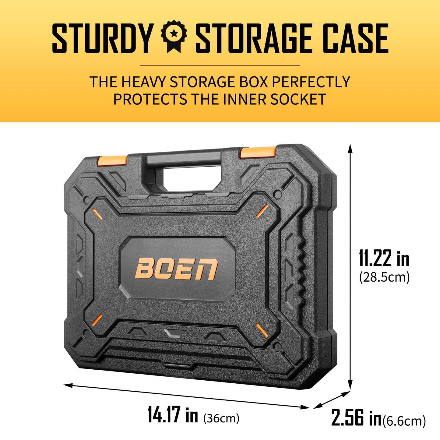 3/8" Drive Impact Socket Set, 57-Piece Standard SAE (5/16 to 3/4 inch) and Metric (8-22mm), Include Ratchet Handle, Extension Bar, Universal Joint, Adapter, and Additional 5 10mm Sockets
