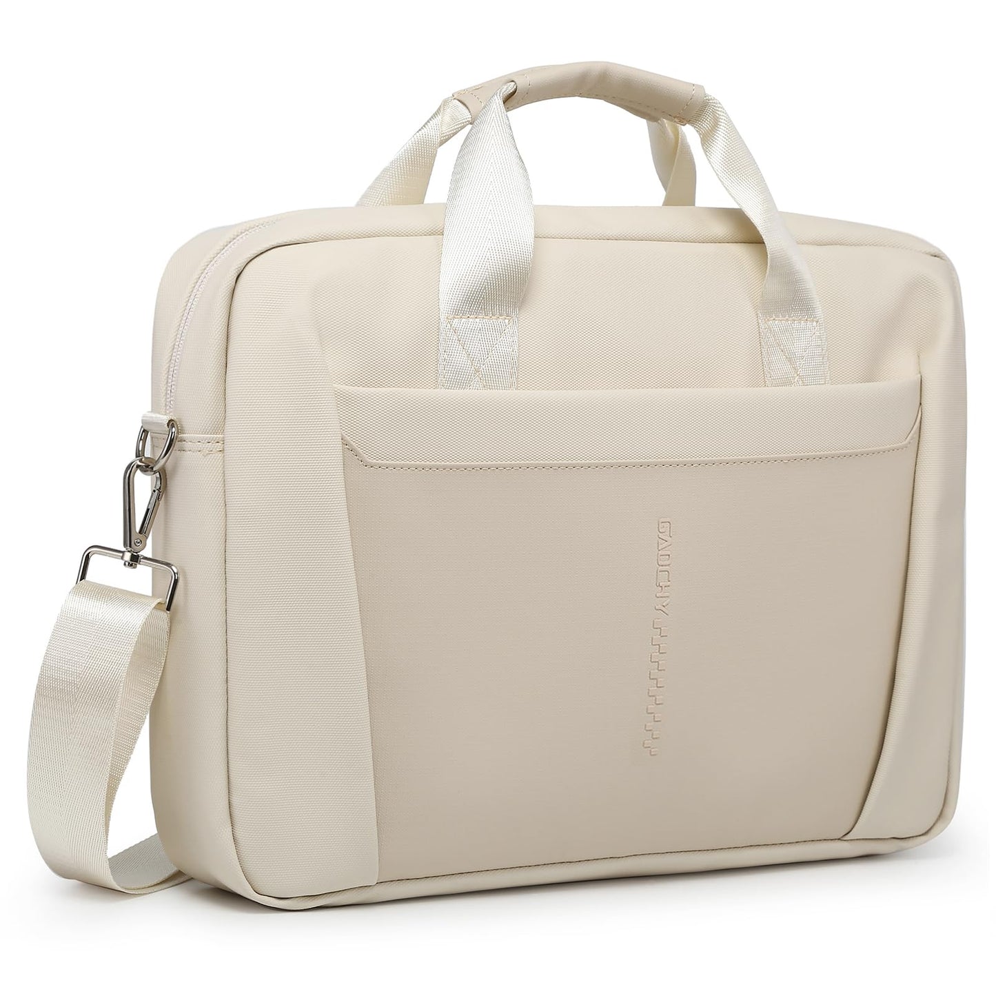 GAOCHY 15-16 Inch Laptop Shoulder Bag Business Briefcase Water Resistant Computer Messenger Bags Compatible with MacBook Pro 16, MacBook Air 15 M4, HP, Dell, ASUS Notebook, Pearl White