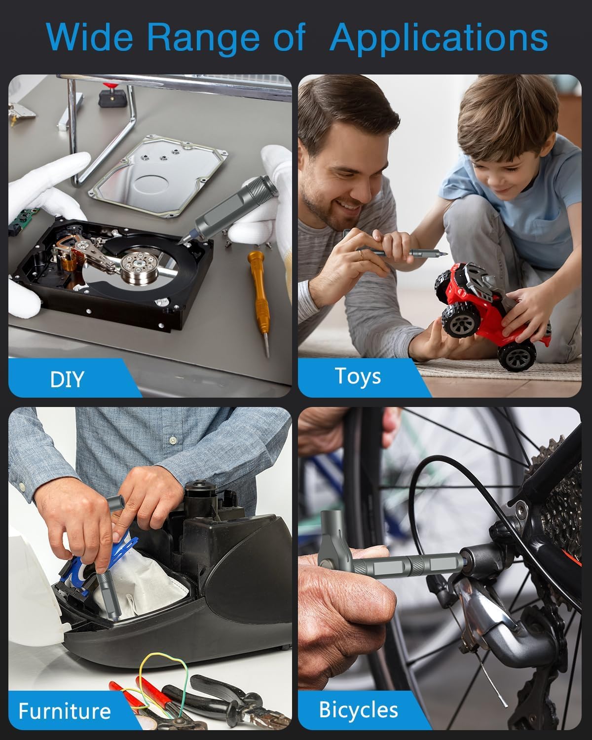 AMIR 42 in 1 Ratchet Screwdriver Kit for Father's Day Gift, with 40 PCS Magnetic Bits, Repair Screwdriver Set with Rotatable Ratchet Handle, Versatile Handle Screw Driver Set with Carry Case(Gray)