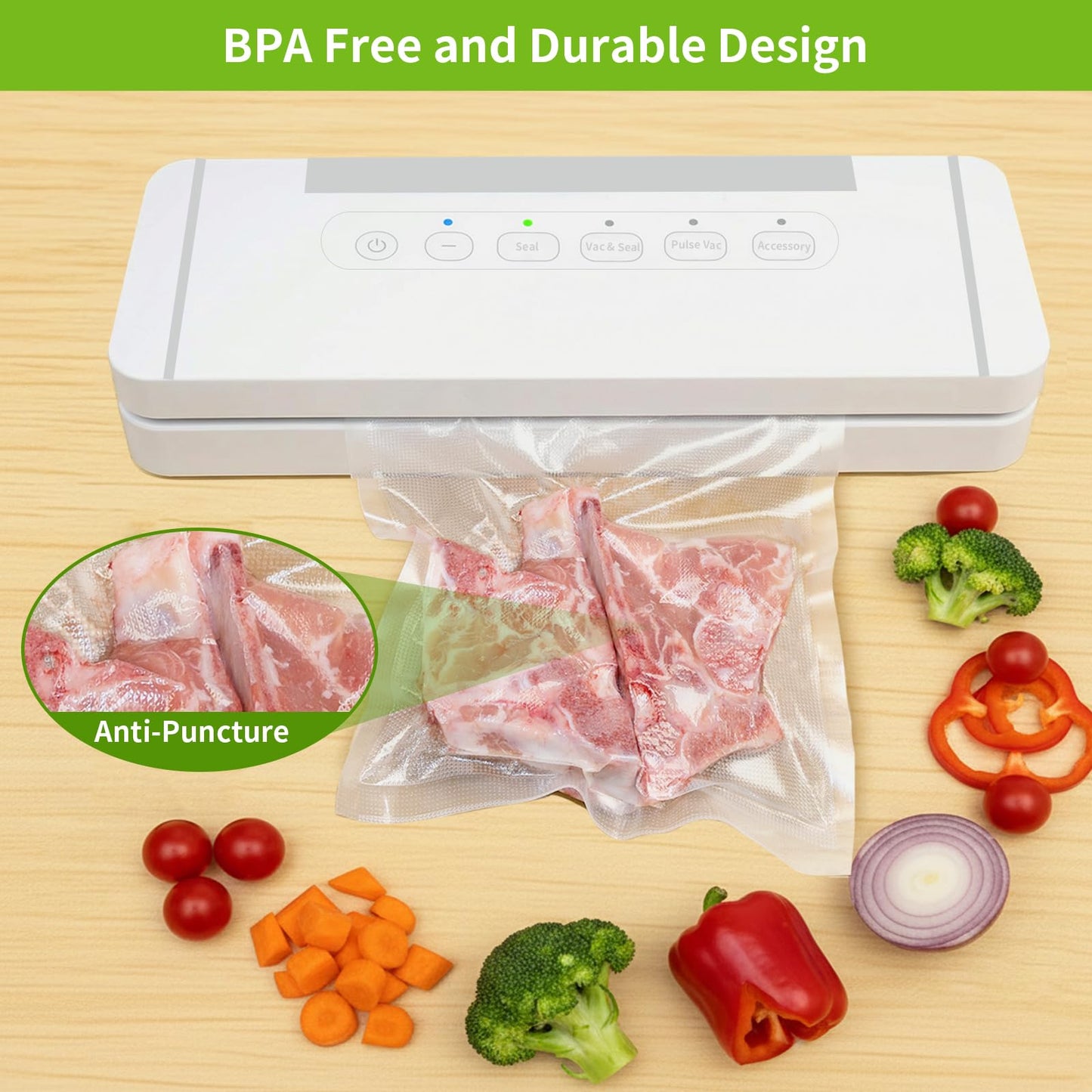 SurpOxyLoc 200 Quart Size 8x12Inch Food Vacuum Sealer Bags with BPA Free,Heavy Duty,Great for Sous Vide and Vac Seal storage