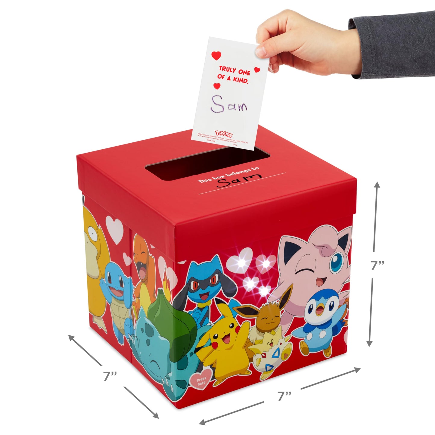 Hallmark Pokémon Valentine's Day Cards for Kids and Light Up Mailbox with Sound for Classroom Exchange