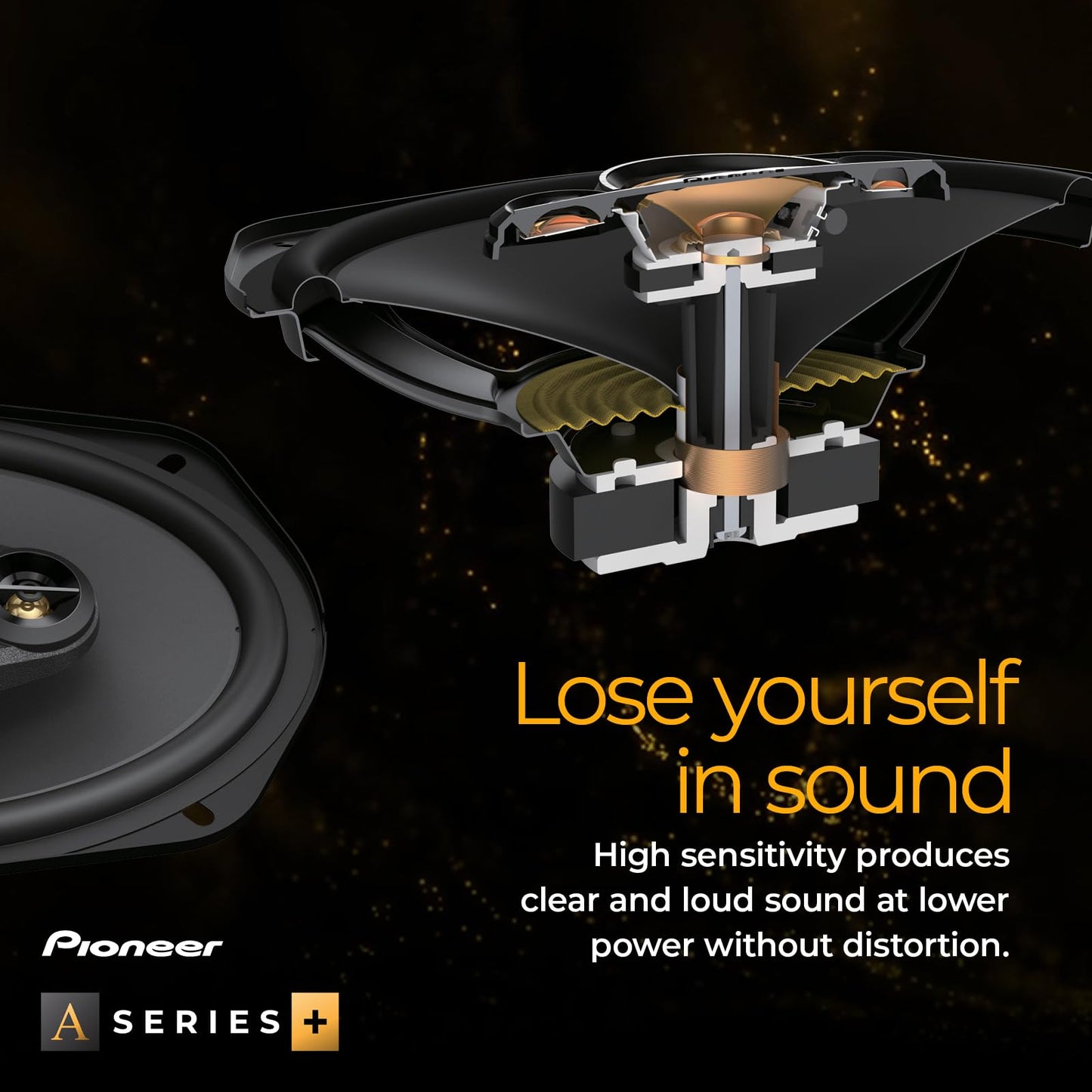 Pioneer A-Series Plus TS-A1081F 4” 2-Way Speakers (Pair) – 230W Max, Balanced Sound + Smooth Treble, Enhanced Bass, Great Stock Replacement