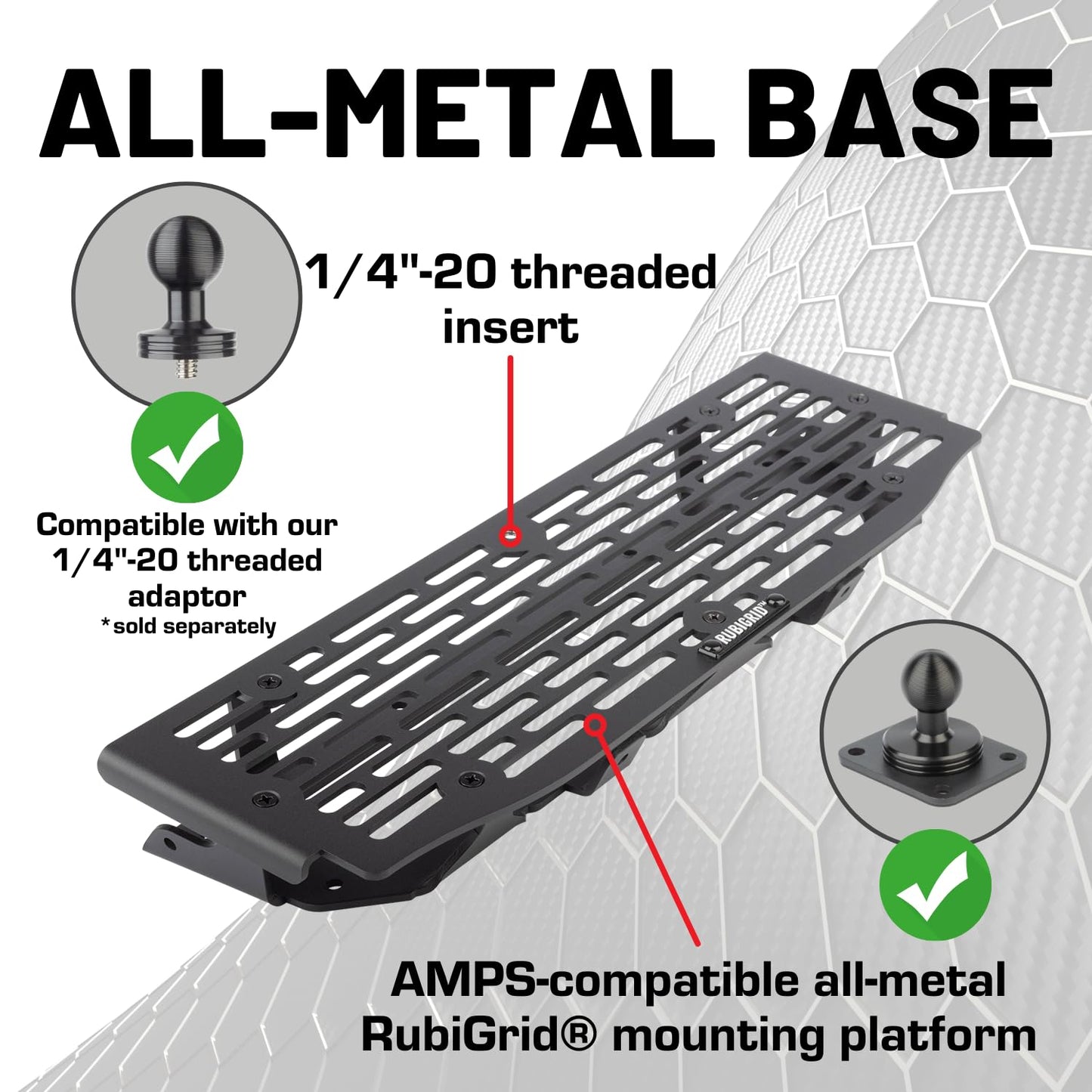 Bulletpoint RubiGrid Metal Dash Mount Phone Holder & Action Camera Mount Compatible with 2021-2025 Ford F-150 and 2021-2023 Ford Raptor