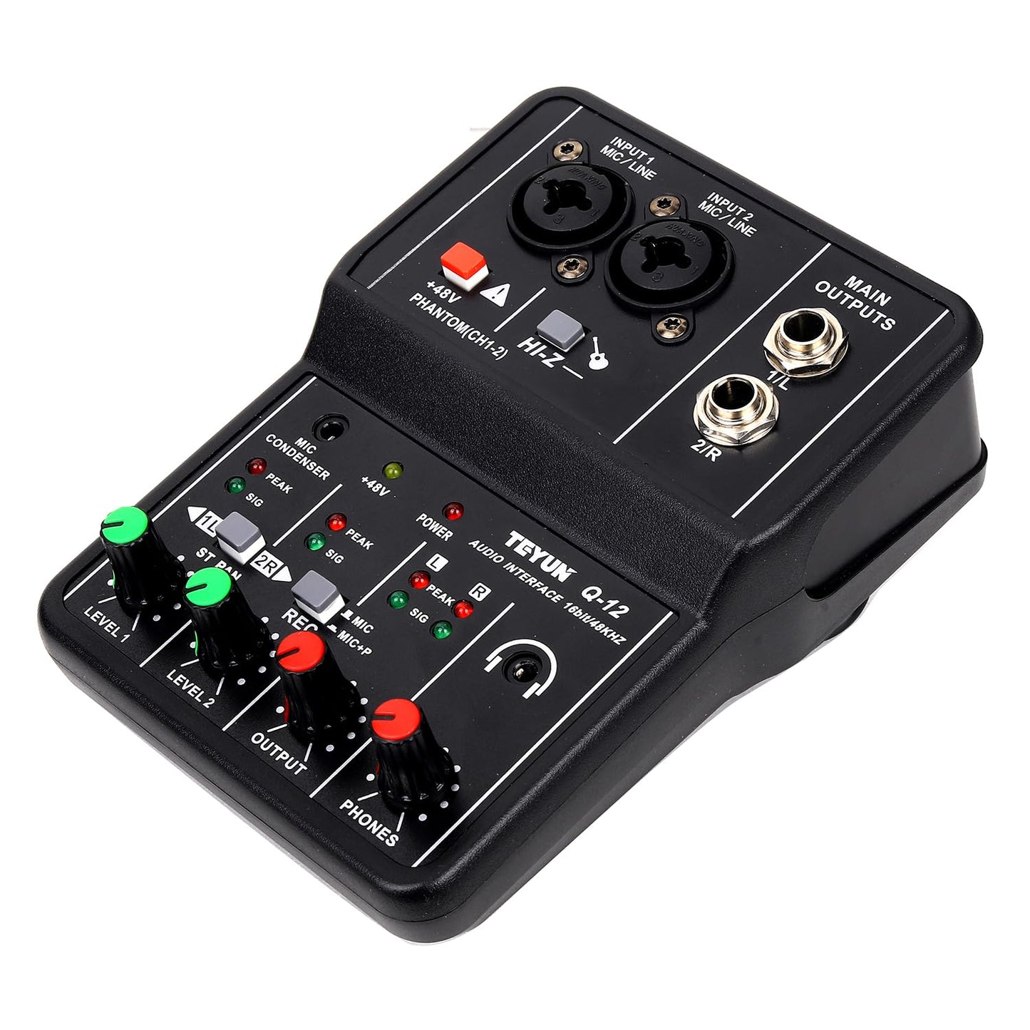 USB Audio Interface With +48V Phantom Power, 3.55m Microphone Jack for Recording, Podcasting and Streaming - Ultra-low Latency, Noise-Free XLR