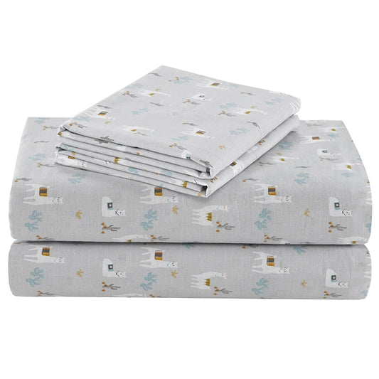 Comfort Spaces 100% Cotton Sheets Queen, Breathable, Naturally Cool Cotton Sheets, Soft Cotton Bed Sheets with 14" Elastic Pocket Fits up to 16" Mattress, All Seasons Sheet Set, Lama Multi 4 Piece