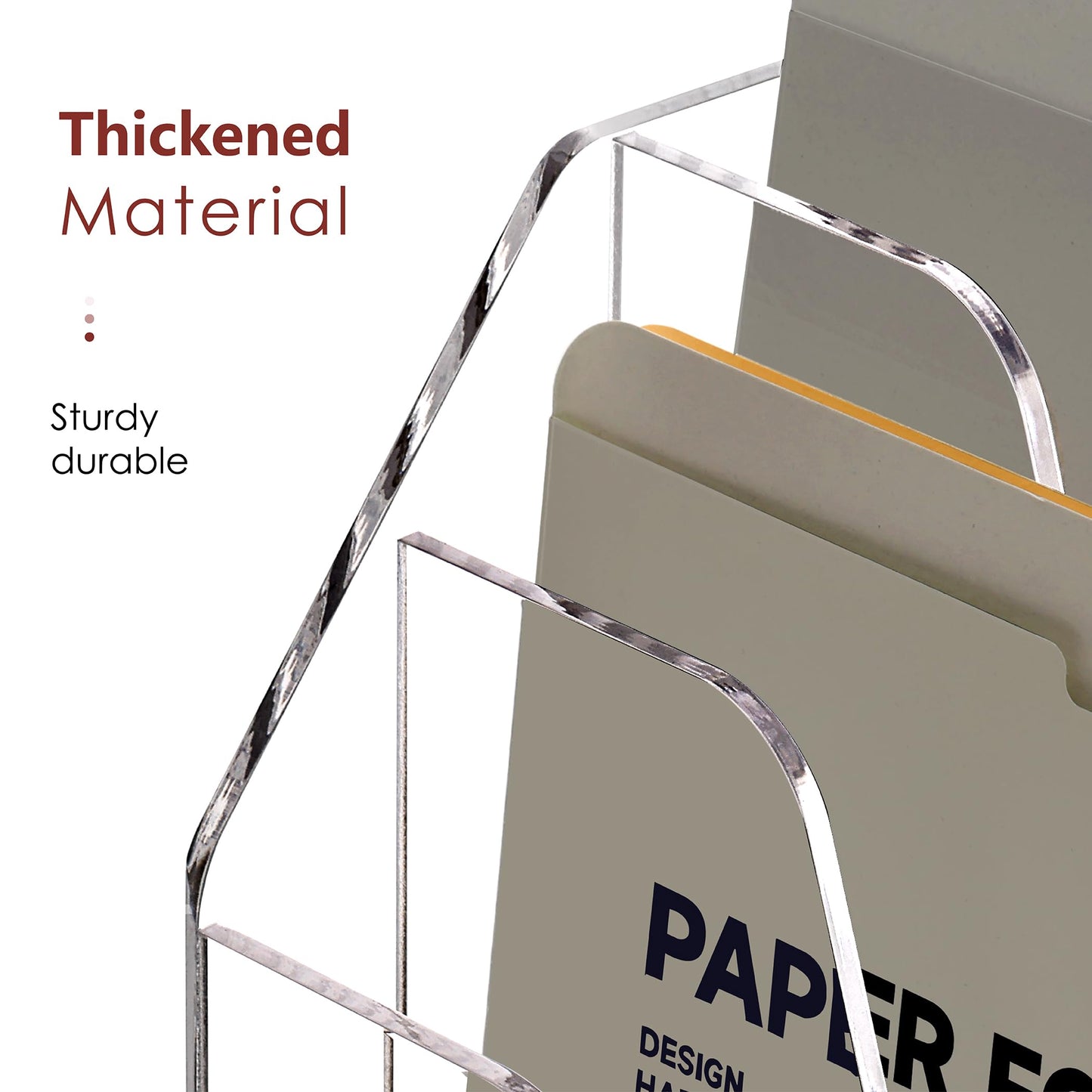 SANRUI Clear Acrylic Desk File Mail Organizer Wall Mounted, 3-Tier Hanging File Folder Holder, Office Magazine Document Rack