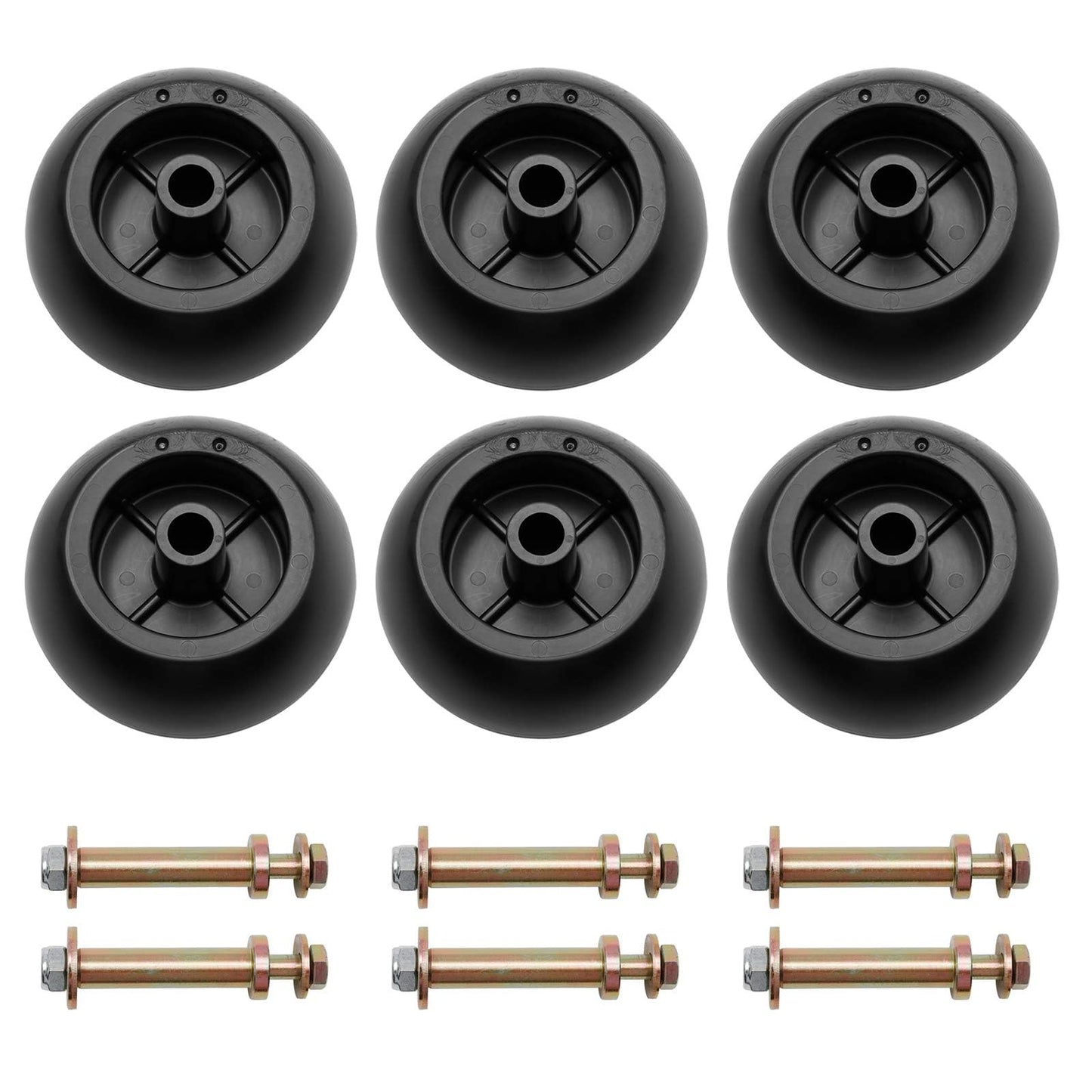 HQPASFY Mower Anti Scalp Deck Wheel Kit Set of 6 Replacement for Bad Boy 022-5234-98 Exmark 103-4051 103-7263 & Many Bore 5/8" Wheel Size