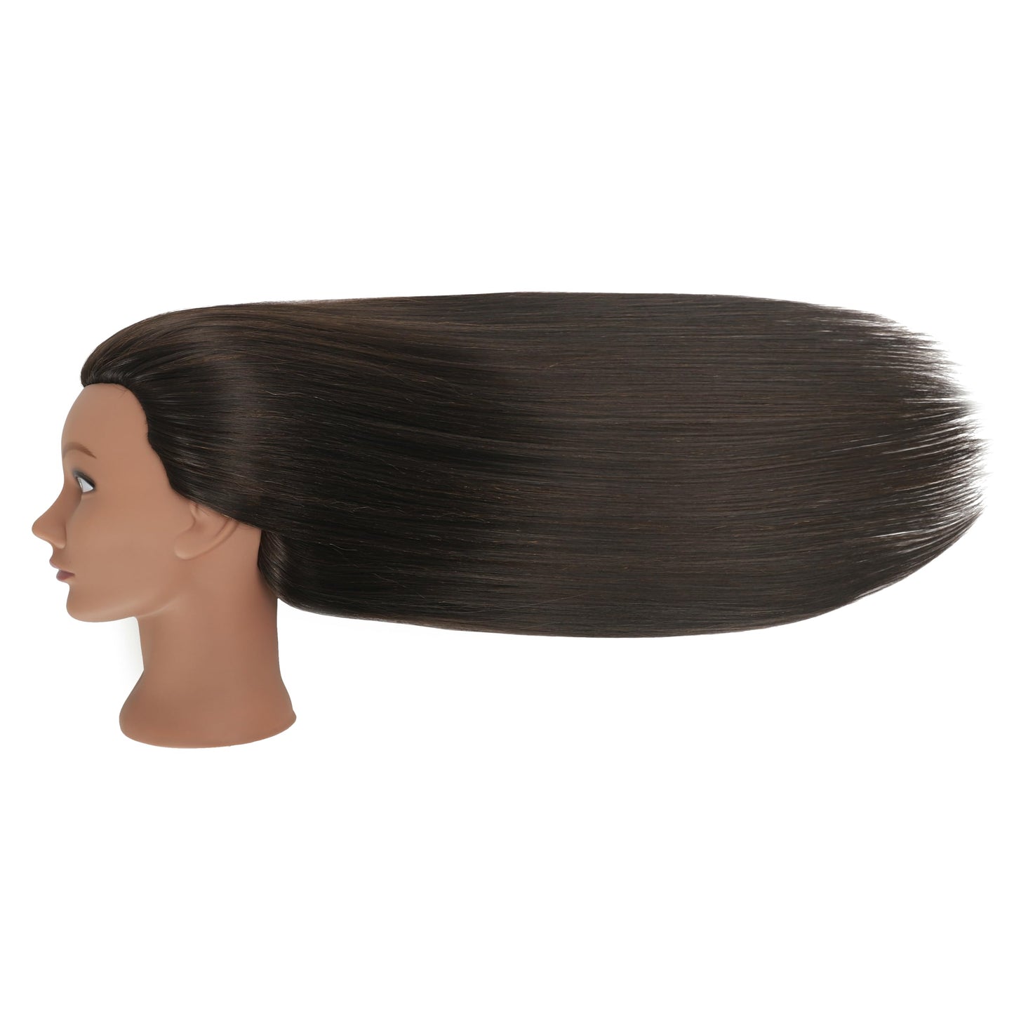LECIPO 30 Inch Brown 80% Human Hair Mannequin Head with Stand for Hairdresser Practice Braiding Styling Cosmetology Manikin Doll Training Head