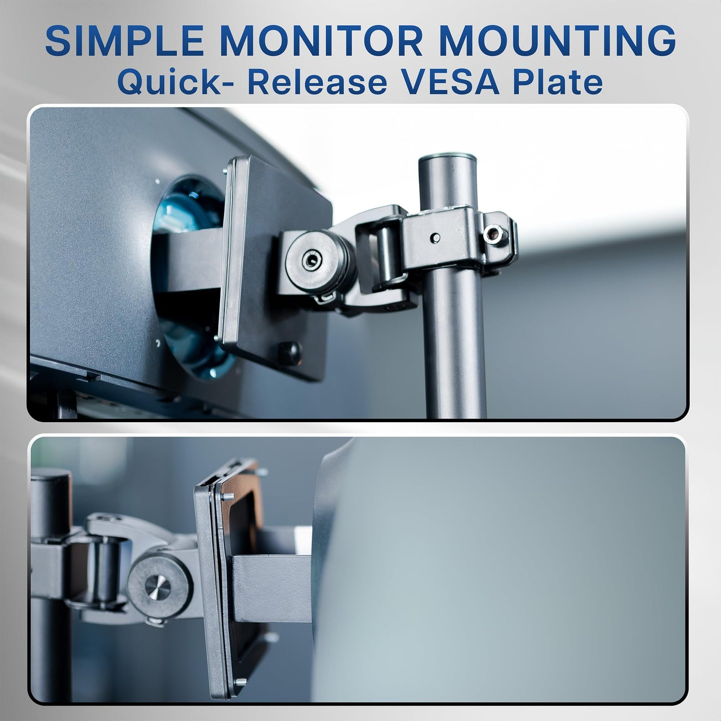 VIVO Clamp-on Single Ultra Wide Monitor Desk Mount, Low Profile Heavy Duty Adjustable Stand for 1 Ultrawide Screen up to 49 inches, 20kg Capacity, Black, STAND-V100C