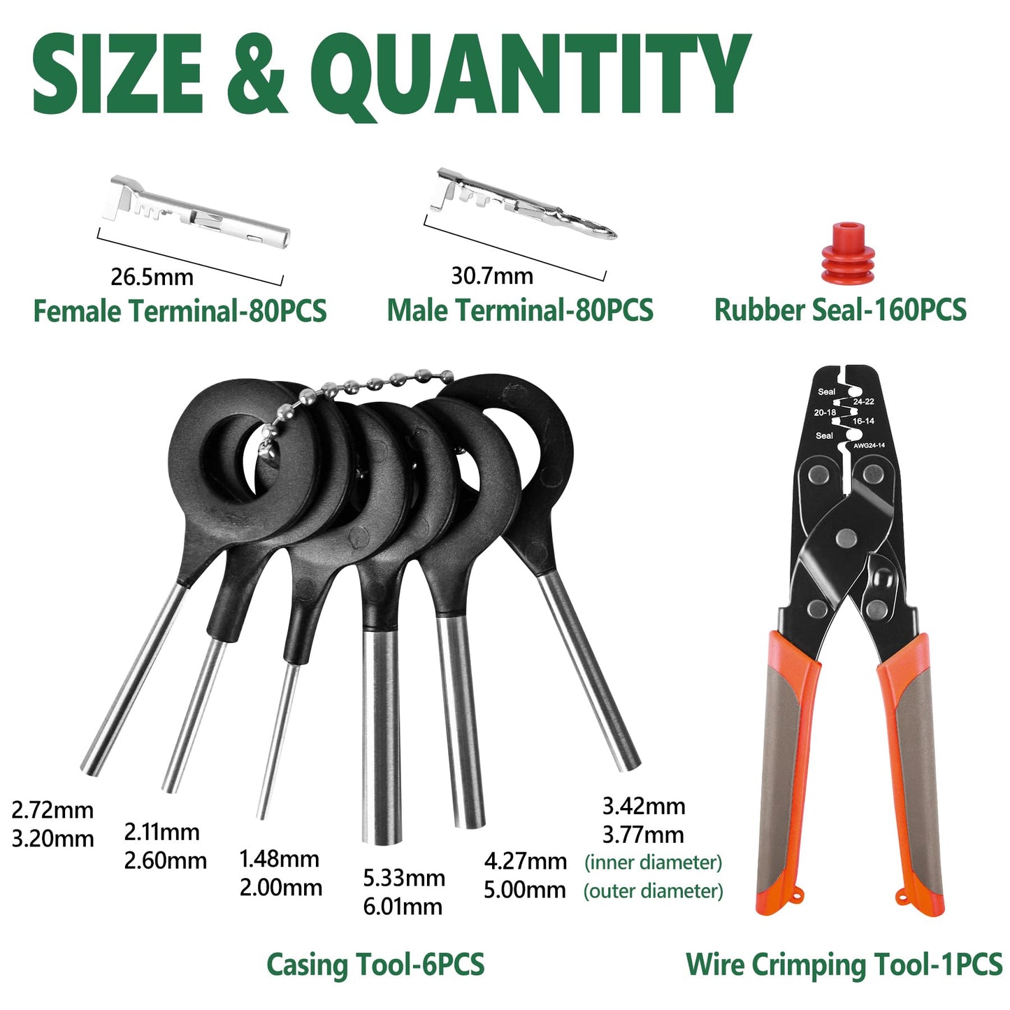 367Pcs 20 Kits Waterproof Automotive Electrical Connectors 1/2/3/4/6 Male&Female Pin 22-14AWG Wire Harness Spark Plug Connector Terminals Plug Kit Car with Wire Crimping Tool