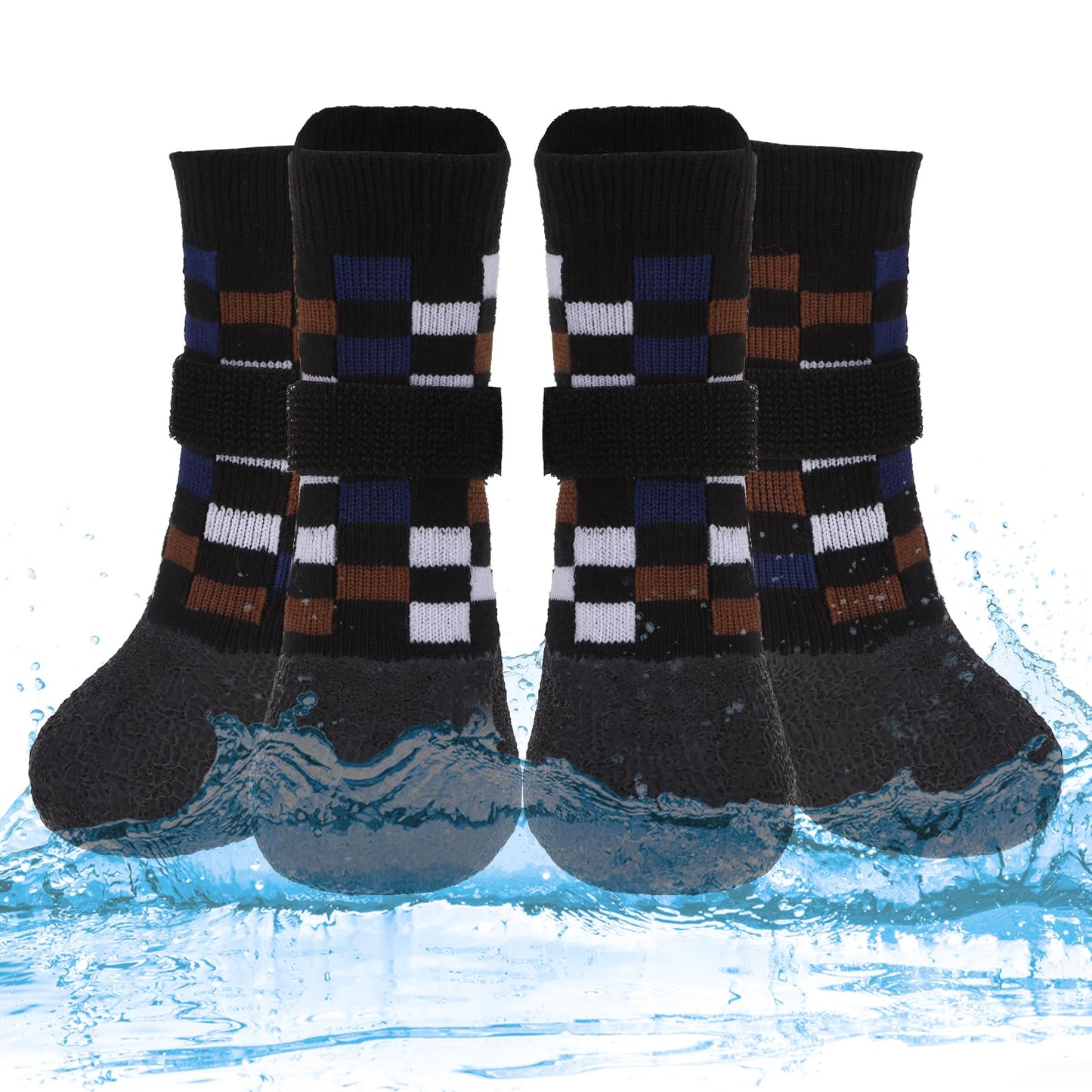 PUPTECK Dog Shoes for Hot Pavement Small Medium Large Size Dogs, Booties and Paw Protectors for Hardwood Floors, Grippy Socks to Prevent Licking Rubber Rain Hiking Boots for Senior Anti Slip