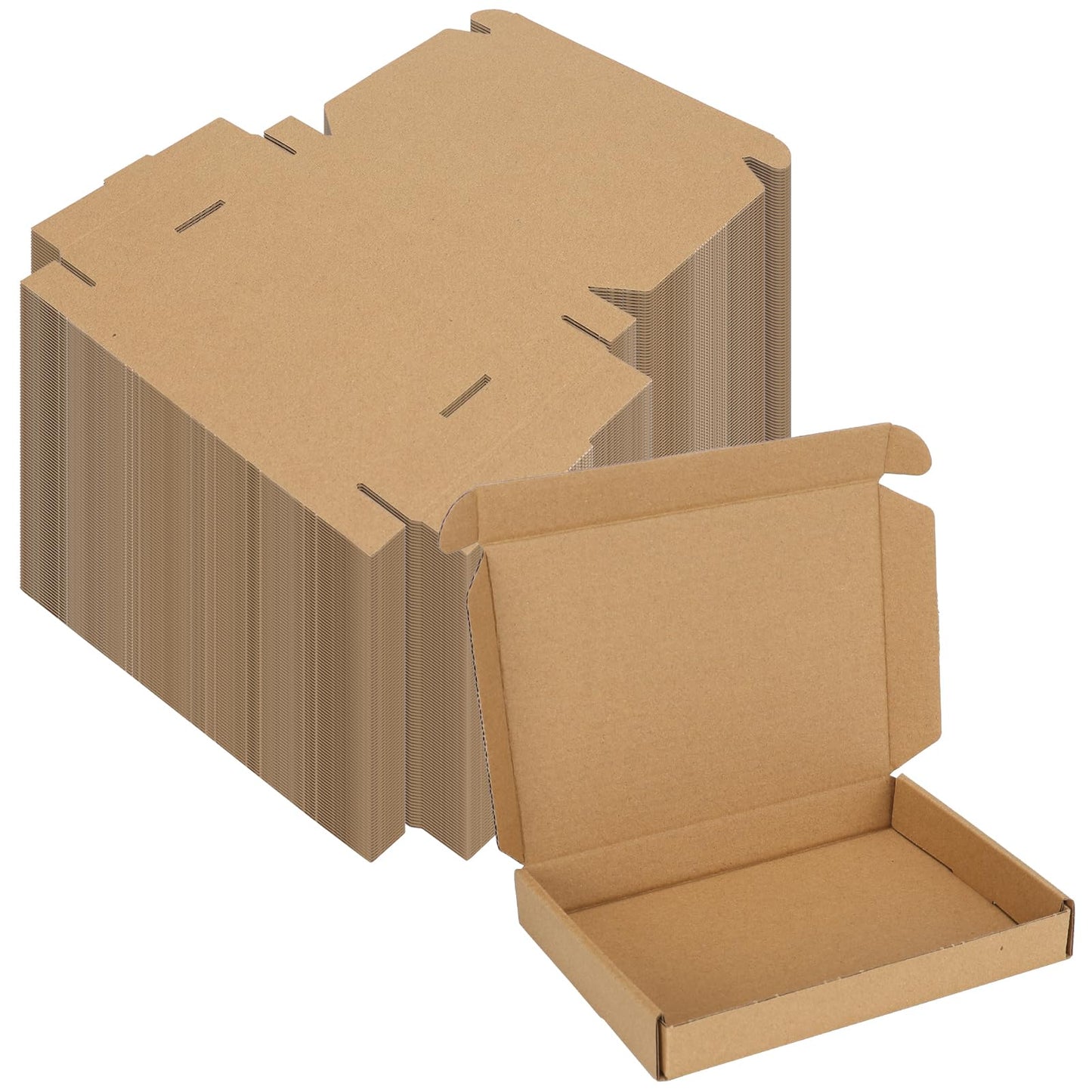 MEBRUDY 7x5x1 Inches Shipping Boxes Pack of 100, Brown