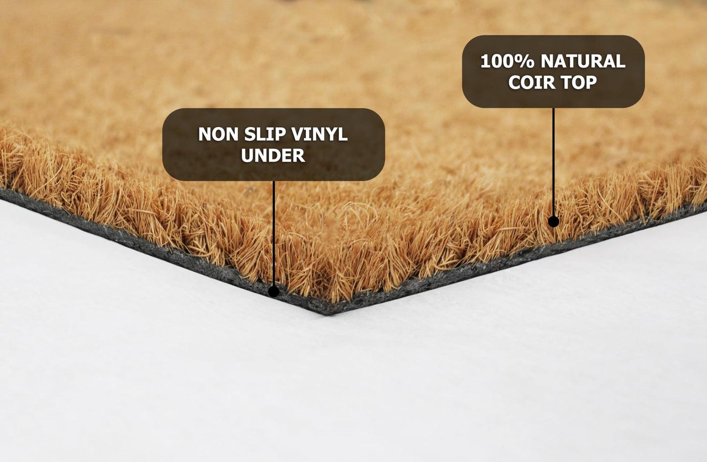 IRONGATE Coco Coir Doormat - Non Slip Heavy Duty Backing Door Mat - Dirt Trapping Welcome Mat - Easy Clean Durable Wide Entryway Sliding French Door High Traffic Indoor Outdoor Doormat -17x39- Natural