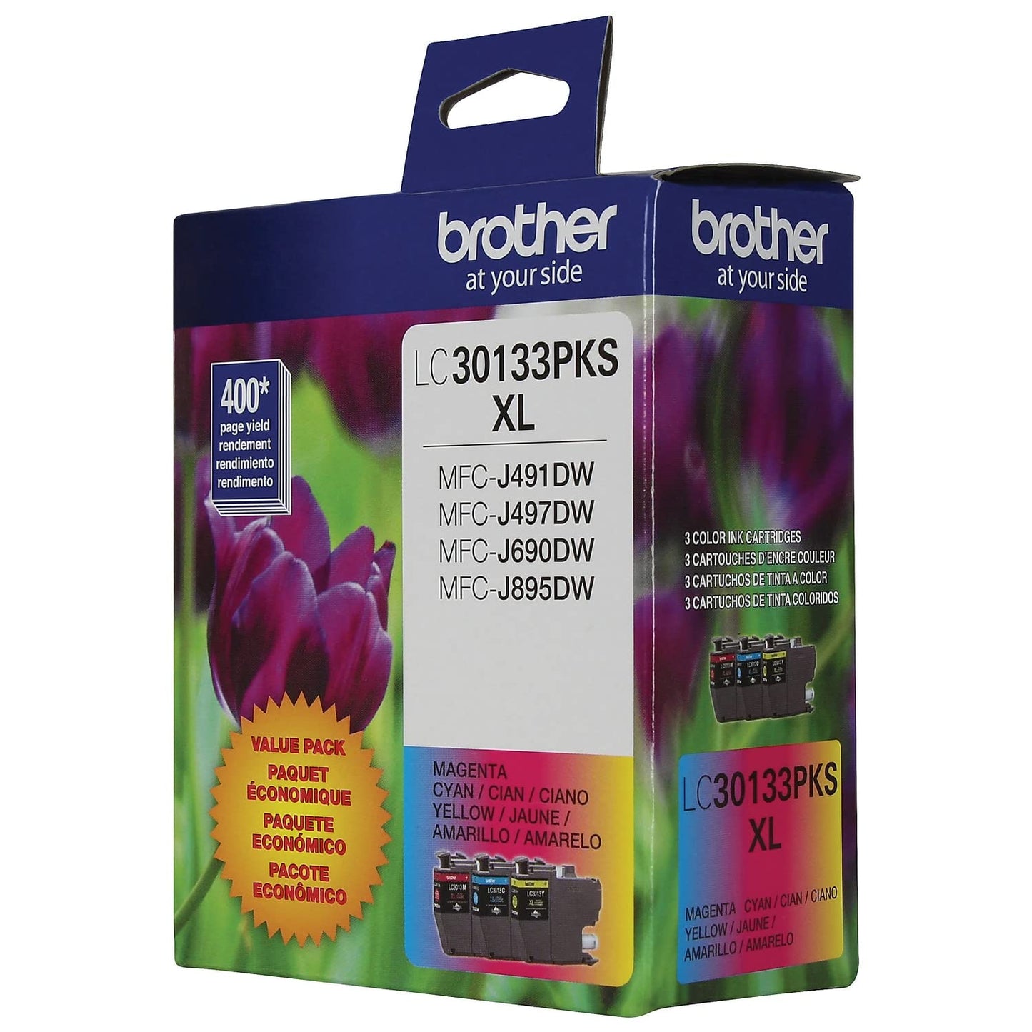 Brother Genuine LC30133PKS High-Yield Colour Ink Cartridge Value Pack (3), Original Ink Replacement cartridges, Cyan/Magenta/Yellow, Ink for Brother Inkjet Printers MFC-J491DW, MFC-J497DW, MFC-J690DW
