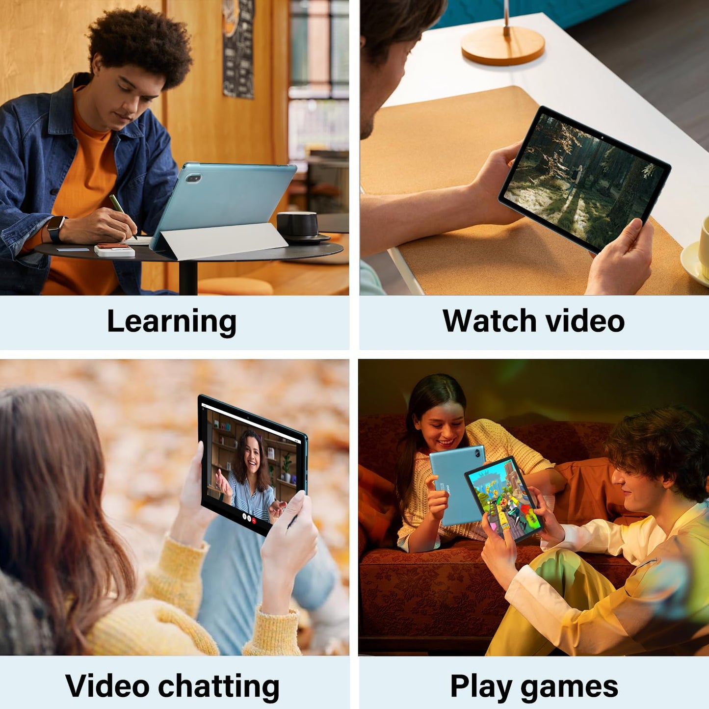 2025 Android Tablet 10.1 Inch Android 14 Tablets with 128GB ROM+18GB RAM (4+14 Virtual), 1TB Expand 2 in 1 10.1 Tablet with Keyboard, Powerful Octa-Core, WiFi 6, Black